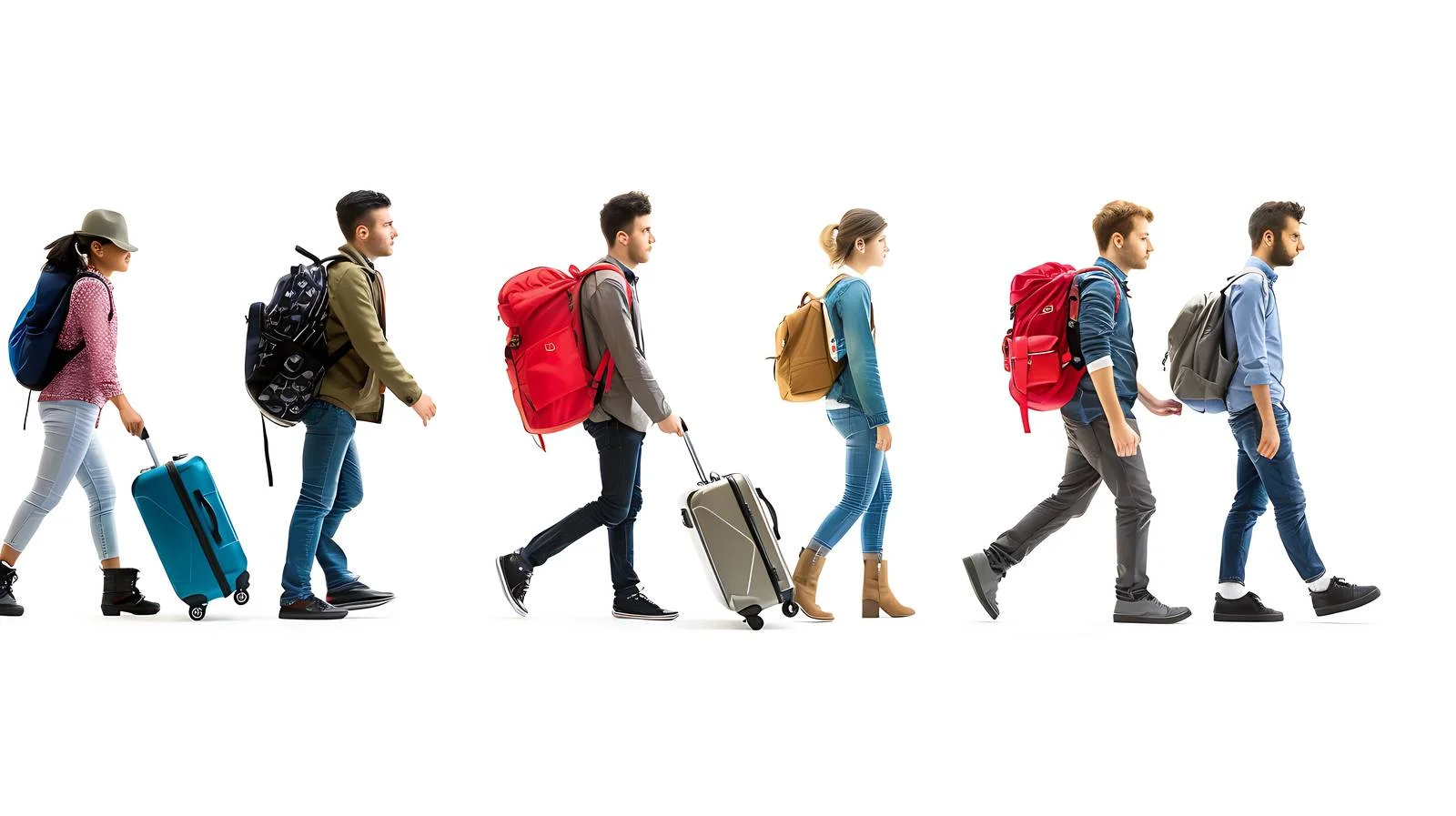 Tourists Finding Hotel with Luggage — free download from Dotvec