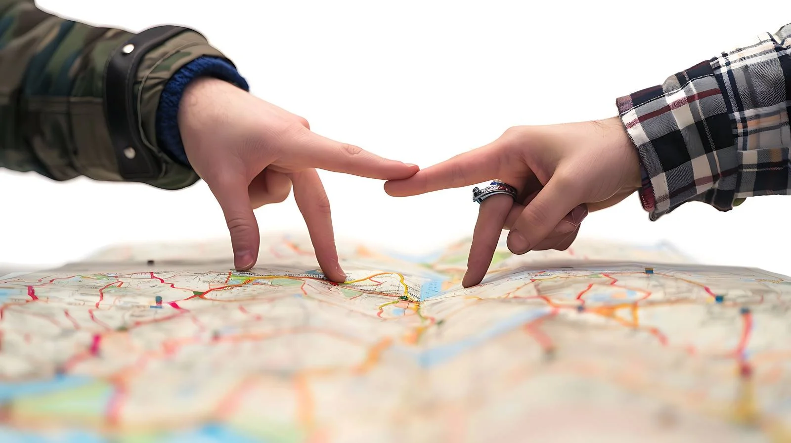 Tourists Locating Attraction on Map — free download from Dotvec