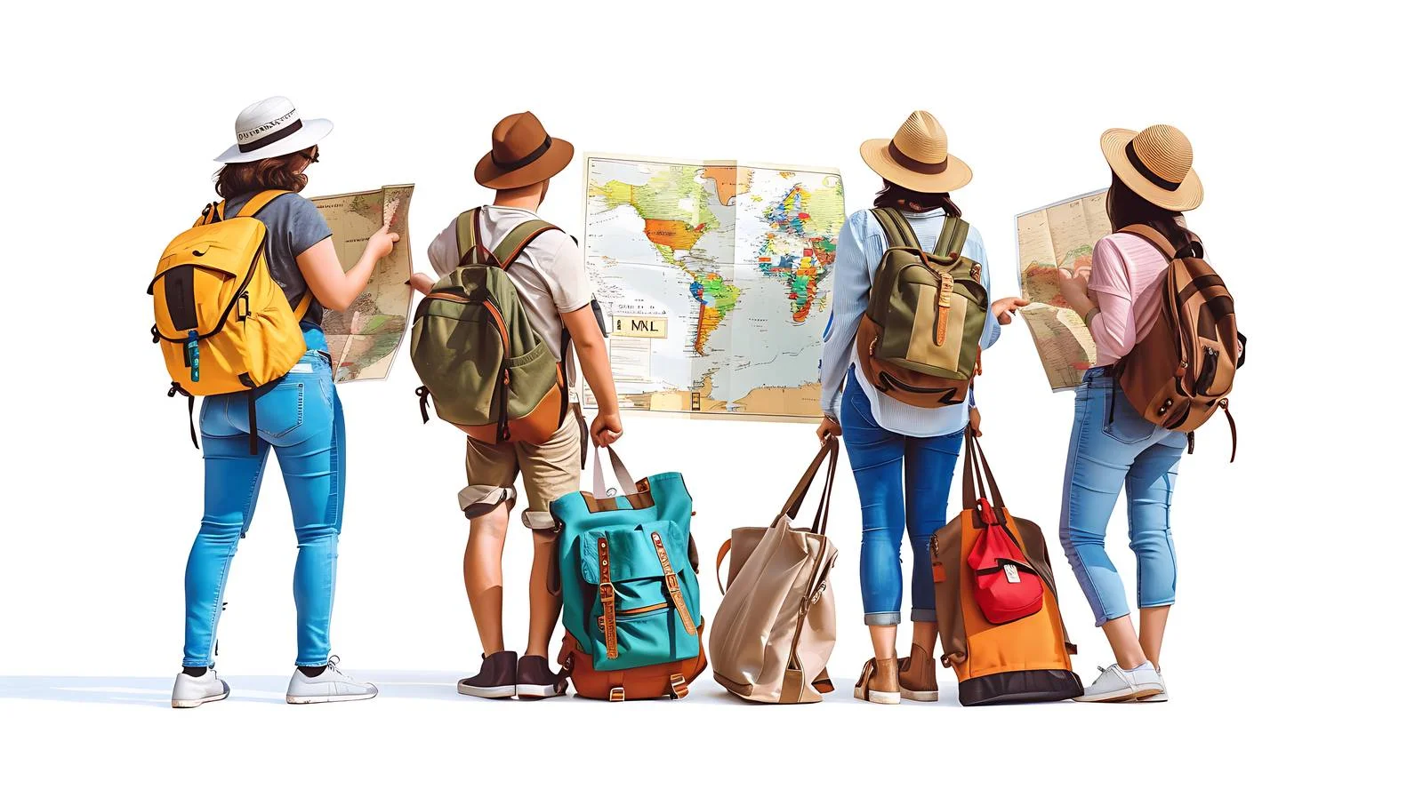 Tourists Bag Check with Maps — free download from Dotvec