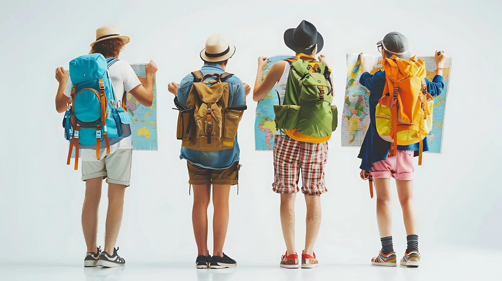 Tourists Organizing Bags and Maps — free download from Dotvec