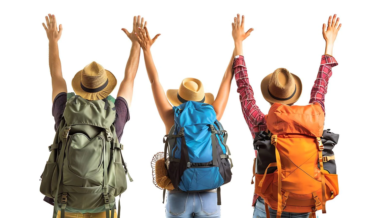 Joyful Tourists Celebrating Arrival — free download from Dotvec