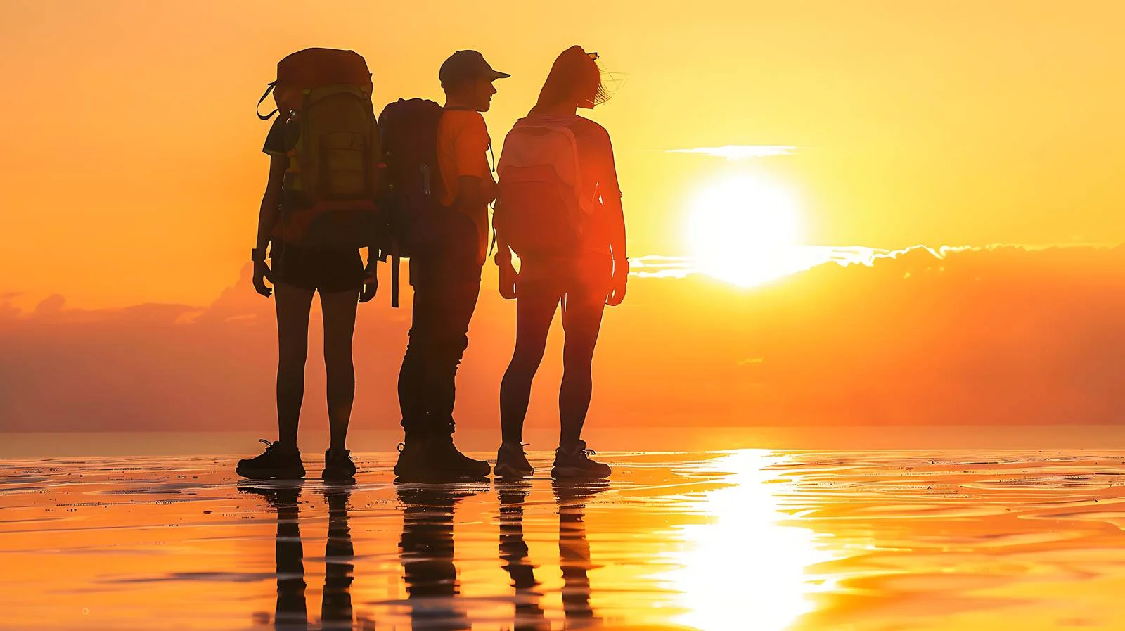 Sunset Watchers by the Sea — free download from Dotvec