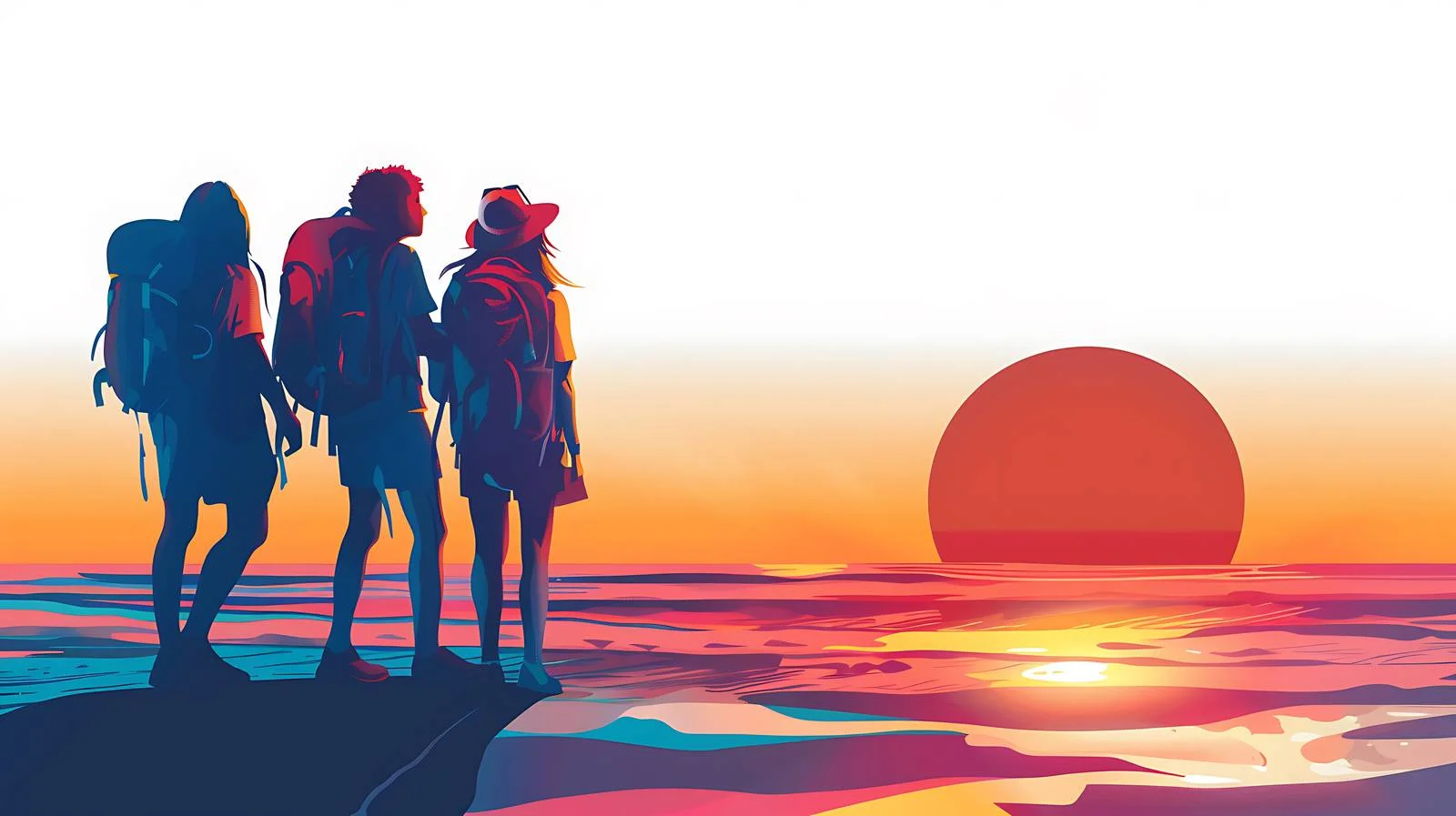 Panoramic Sunset Watch by Tourists — free download from Dotvec