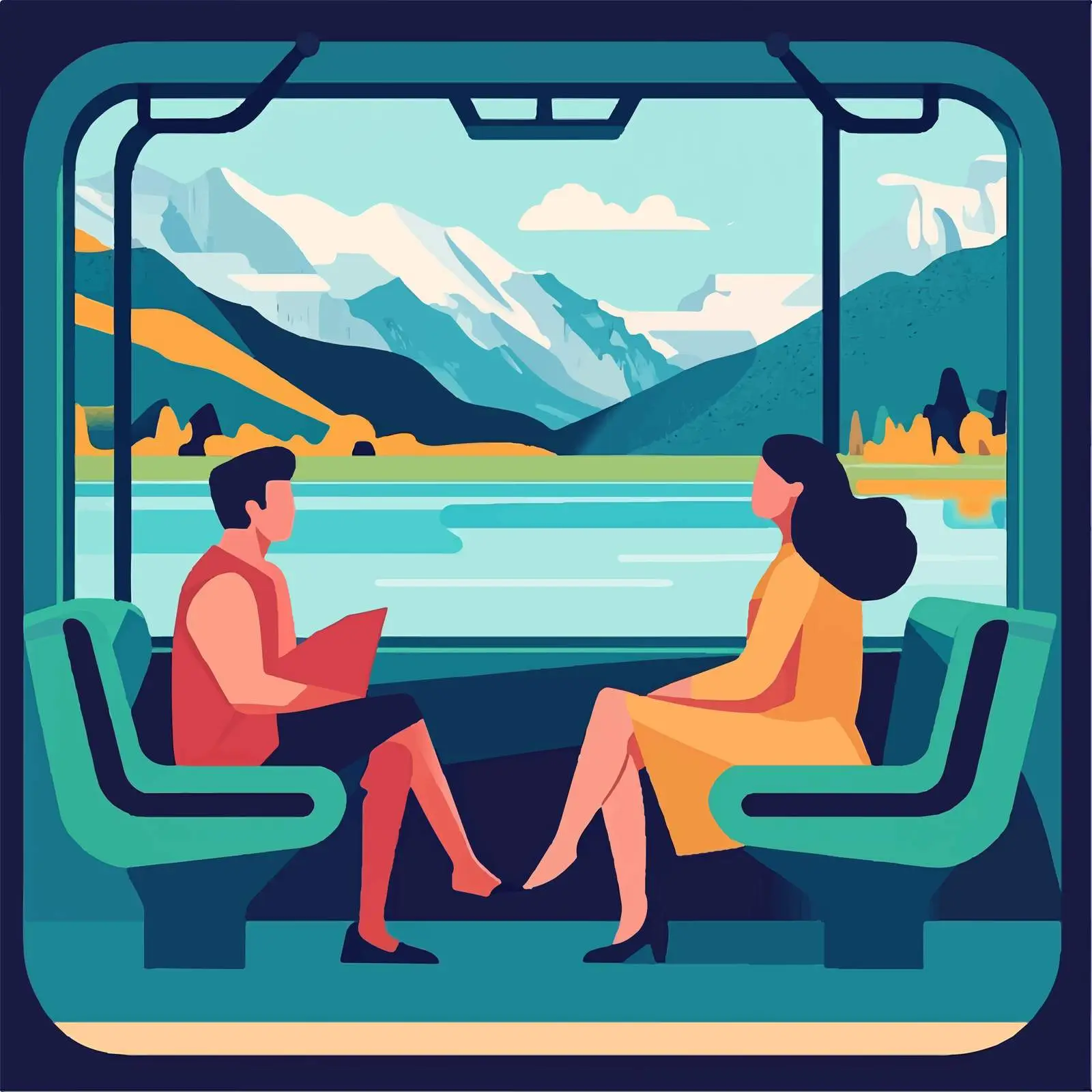 Passengers Enjoying Scenic Train Journey — free download from Dotvec