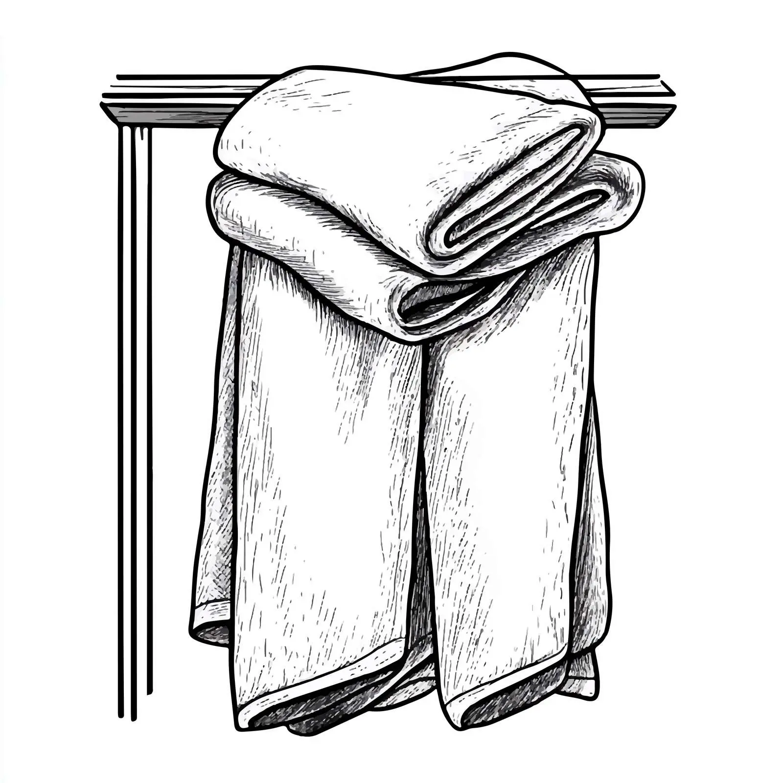 Black and White Towel Cartoon Illustration — free download from Dotvec