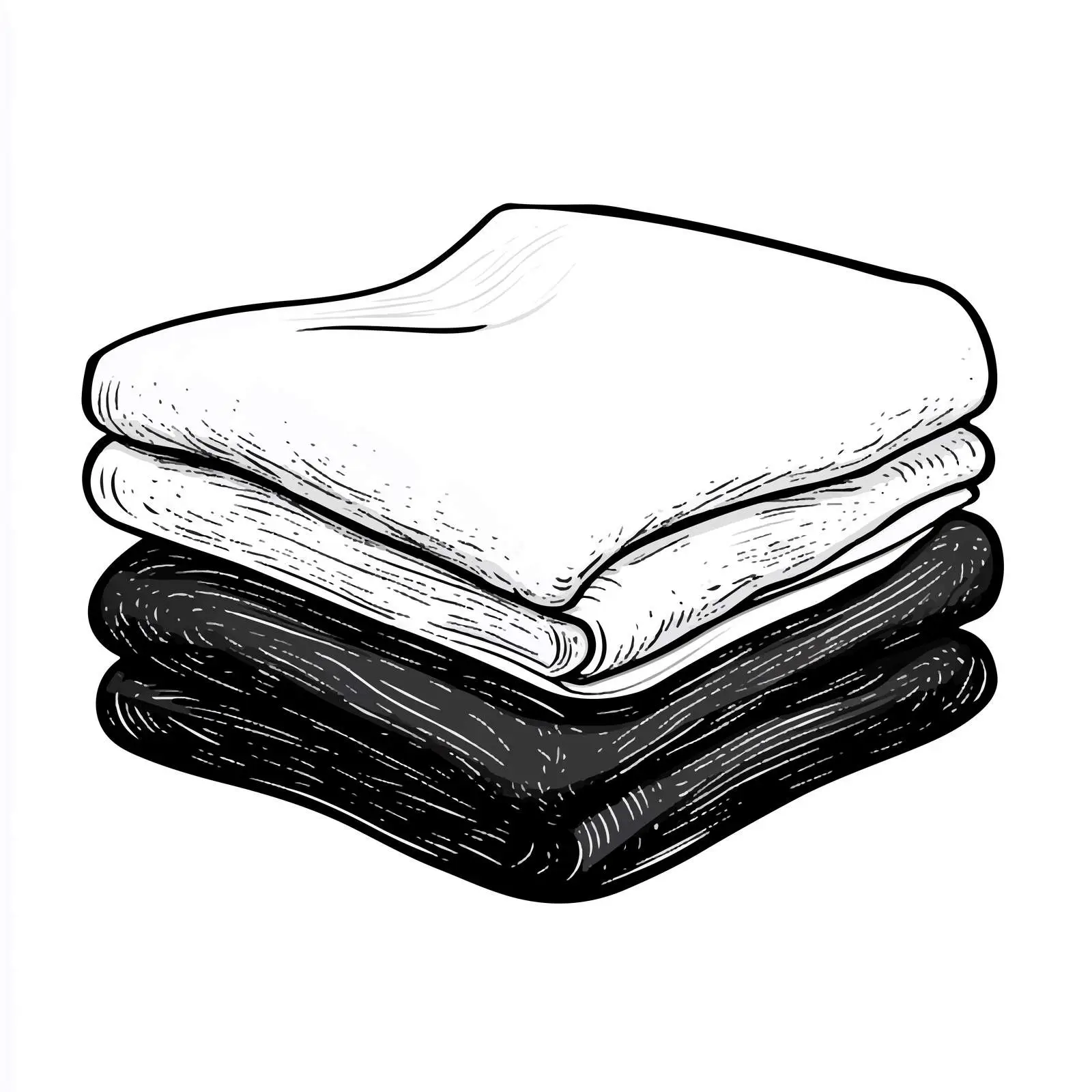 Black and White Towel Cartoon Illustration Vector — free download from Dotvec