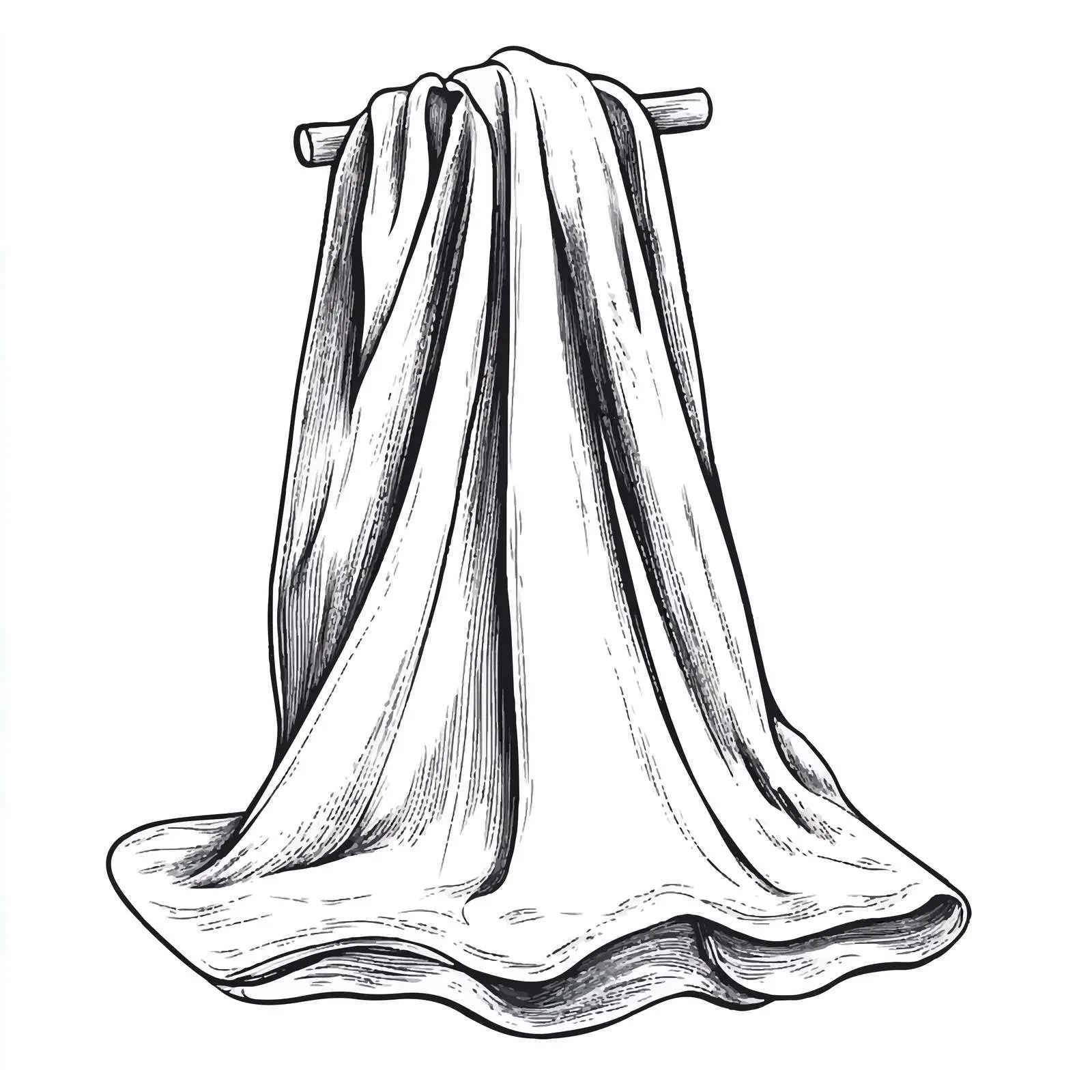 Black and White Towel Cartoon Vector Illustration — free download from Dotvec