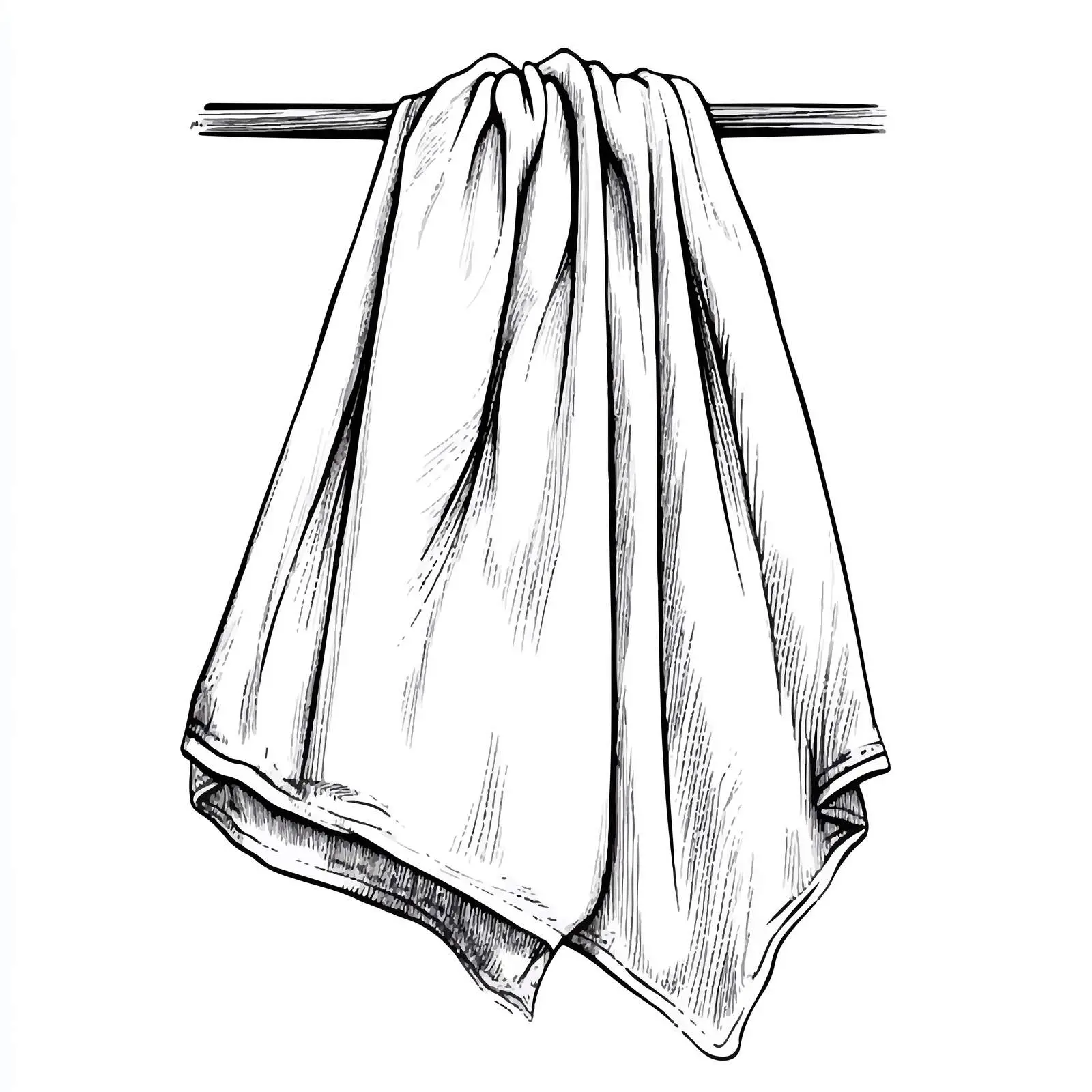 Black and White Towel Cartoon Illustration — free download from Dotvec
