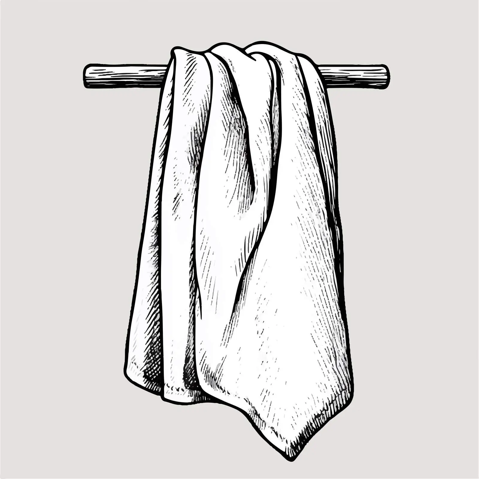 Black and White Towel Cartoon Illustration — free download from Dotvec