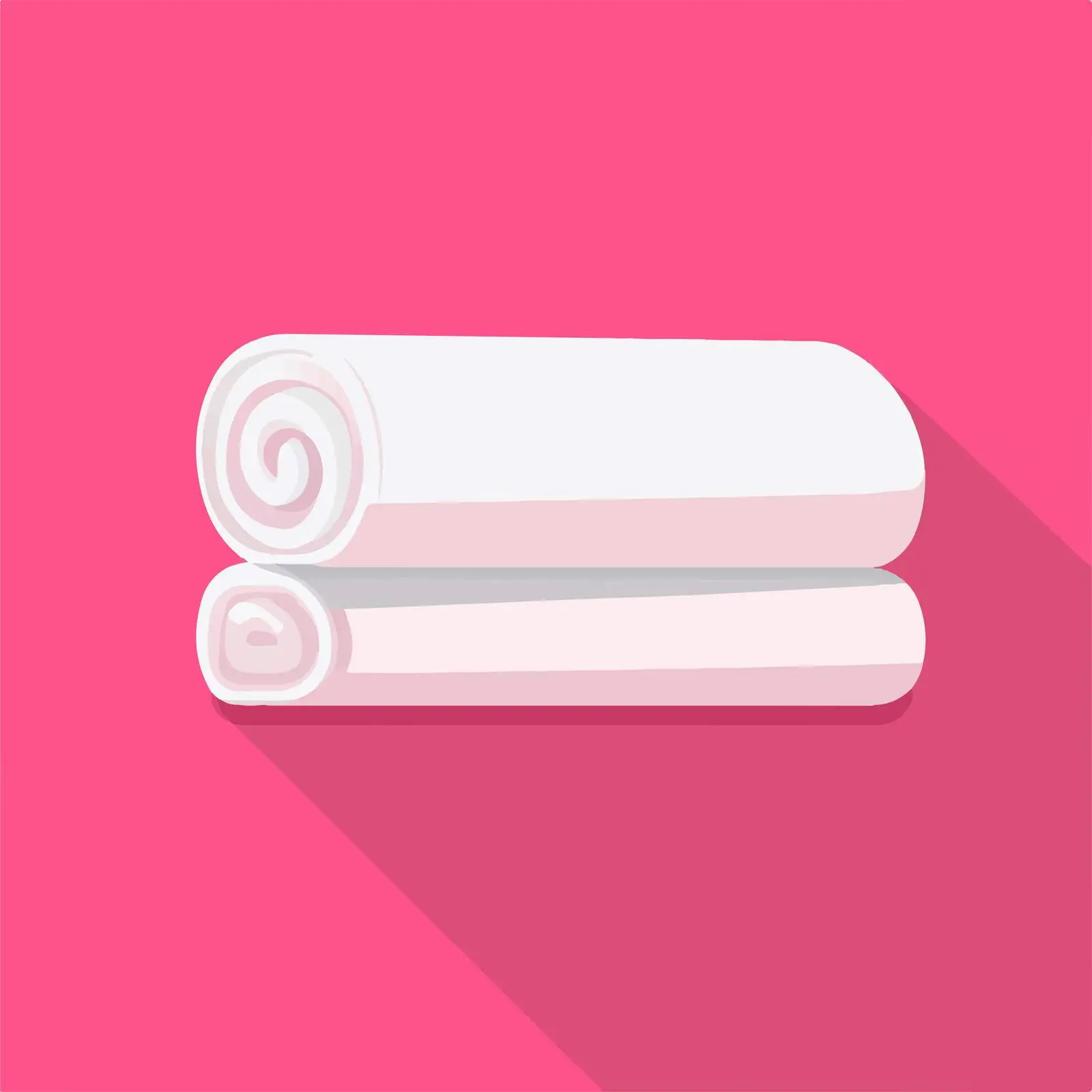 Flat Towel Icon with Long Shadow on Pink Background — free download from Dotvec
