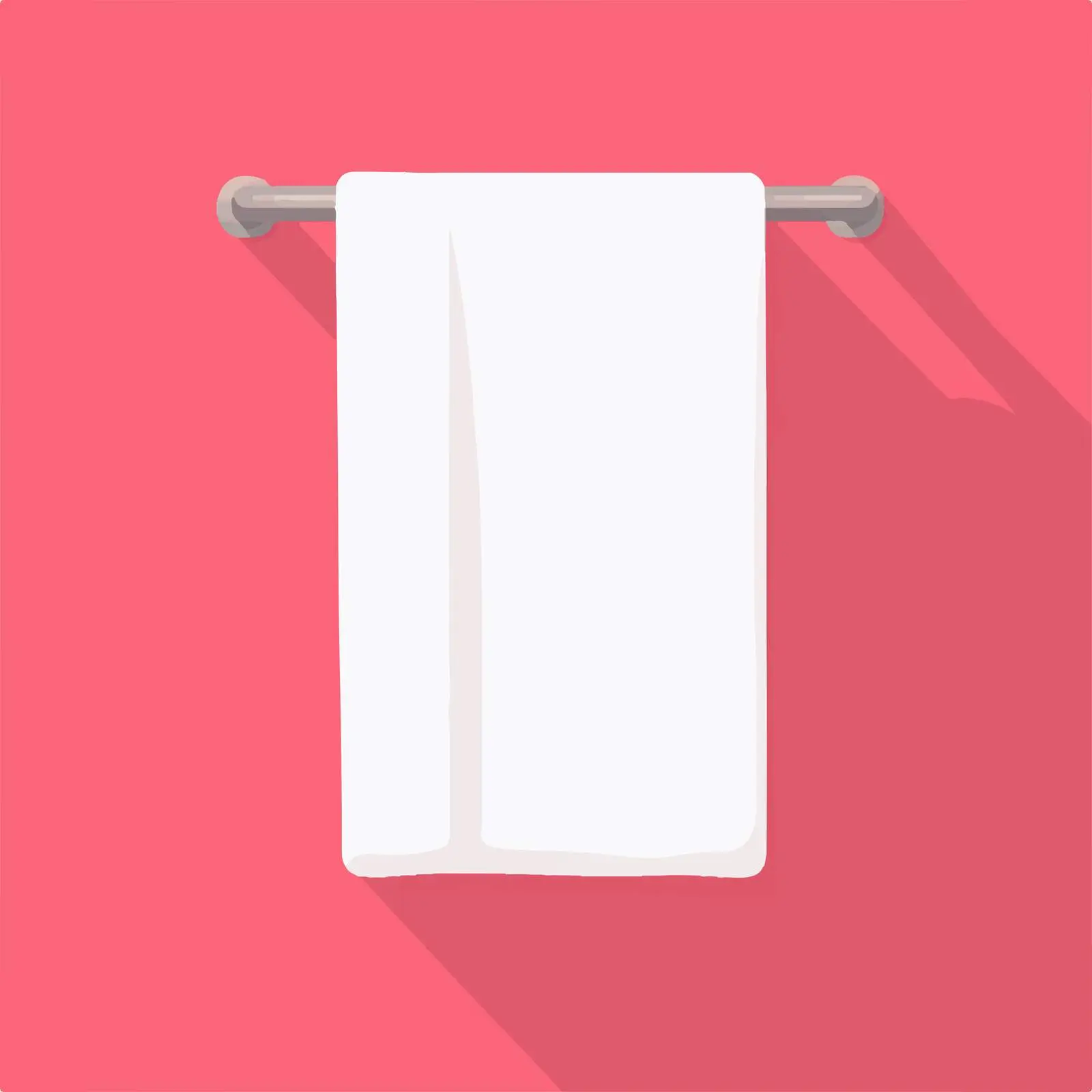 Flat Towel Icon with Long Shadow on Pink Background — free download from Dotvec
