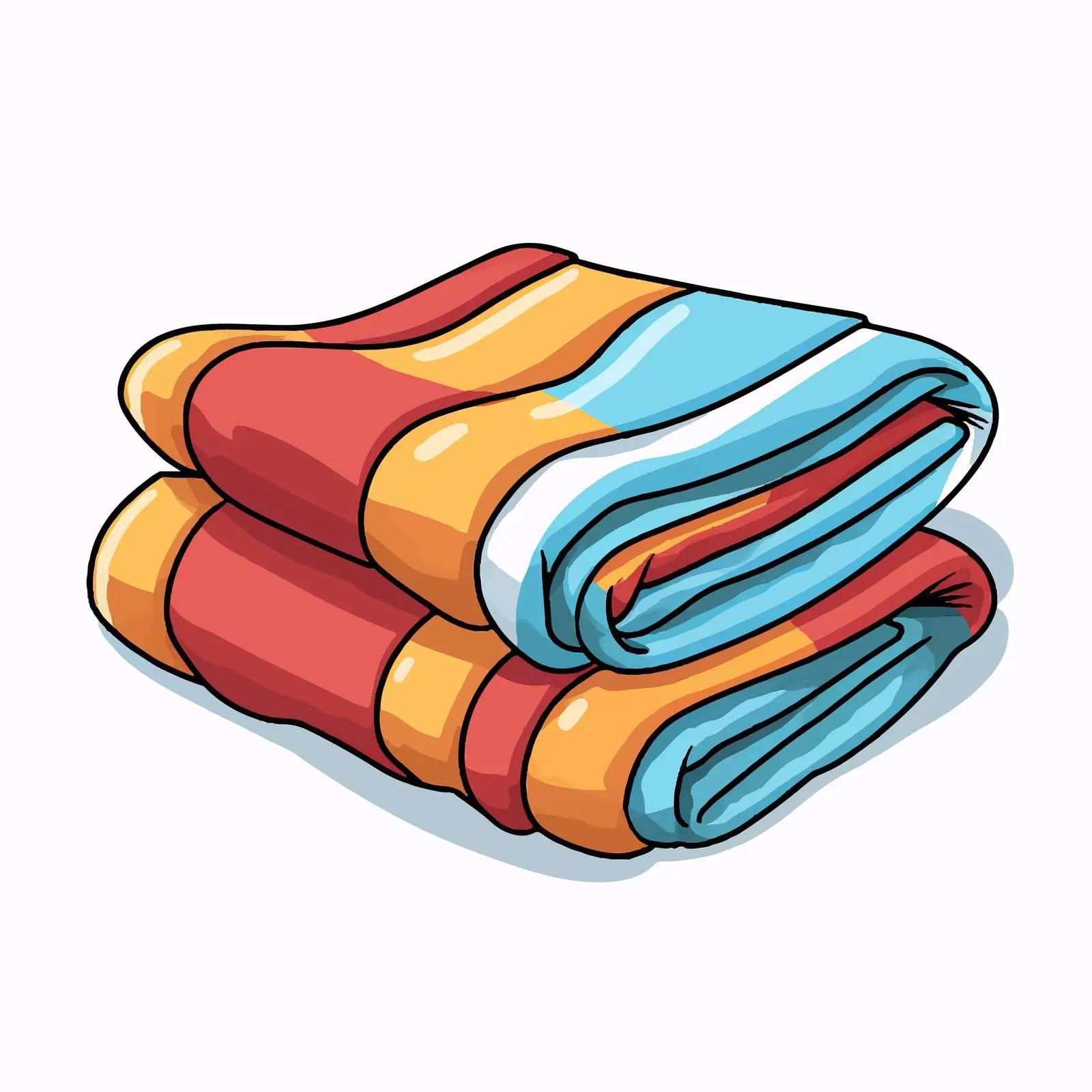 Cartoon Towel Line Vector Illustration — free download from Dotvec