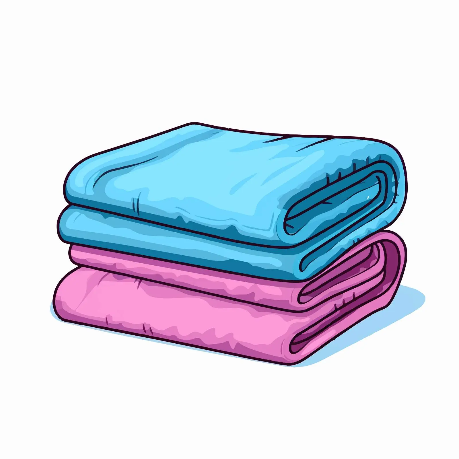 Cartoon Towel Line Vector Illustration – free bathroom decor image from Dotvec