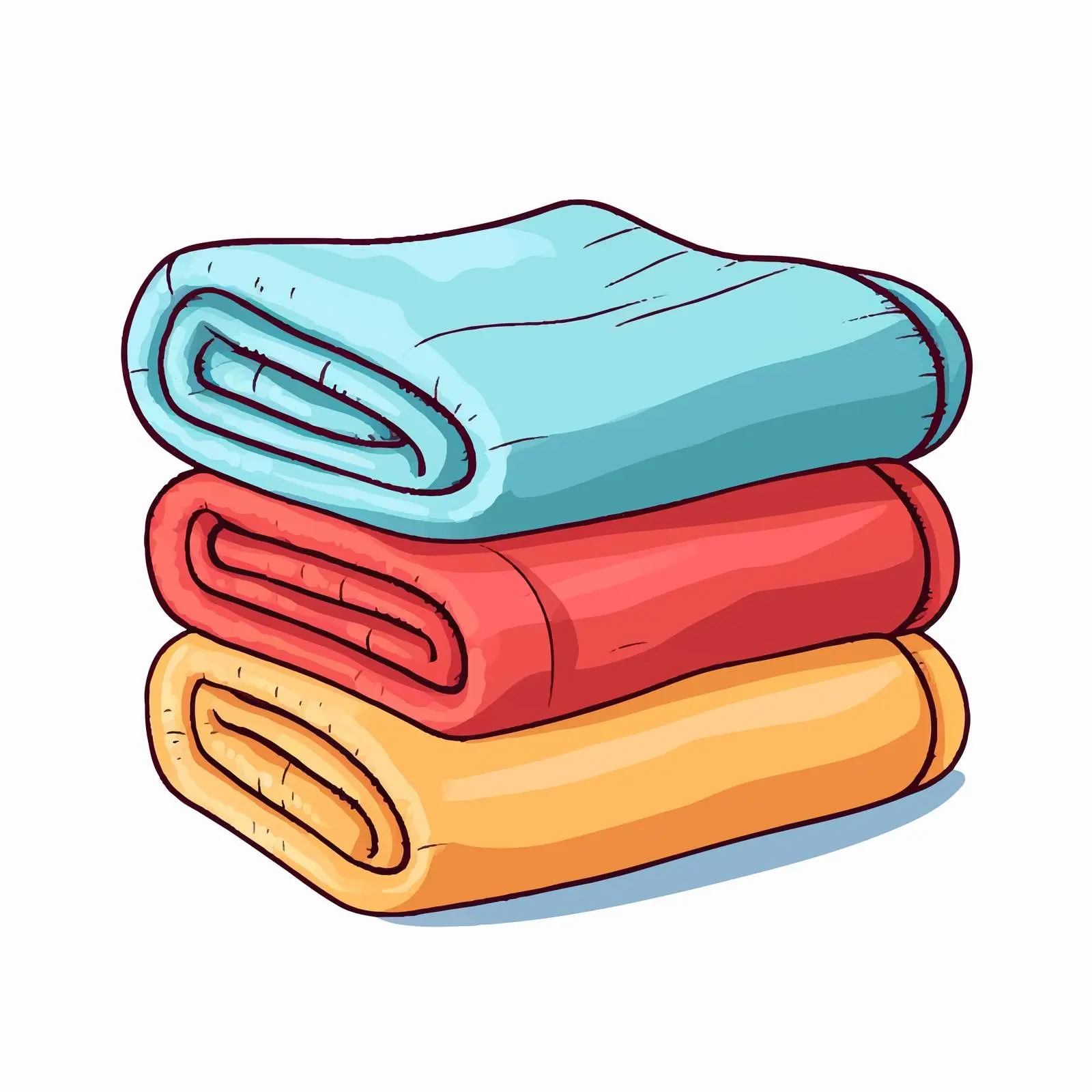 Colorful Towel Line Cartoon Vector Illustration — free download from Dotvec