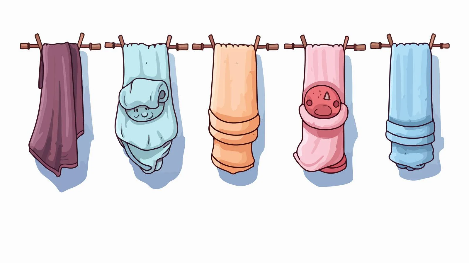 Premium Towel Hanging Cartoon Design — free download from Dotvec