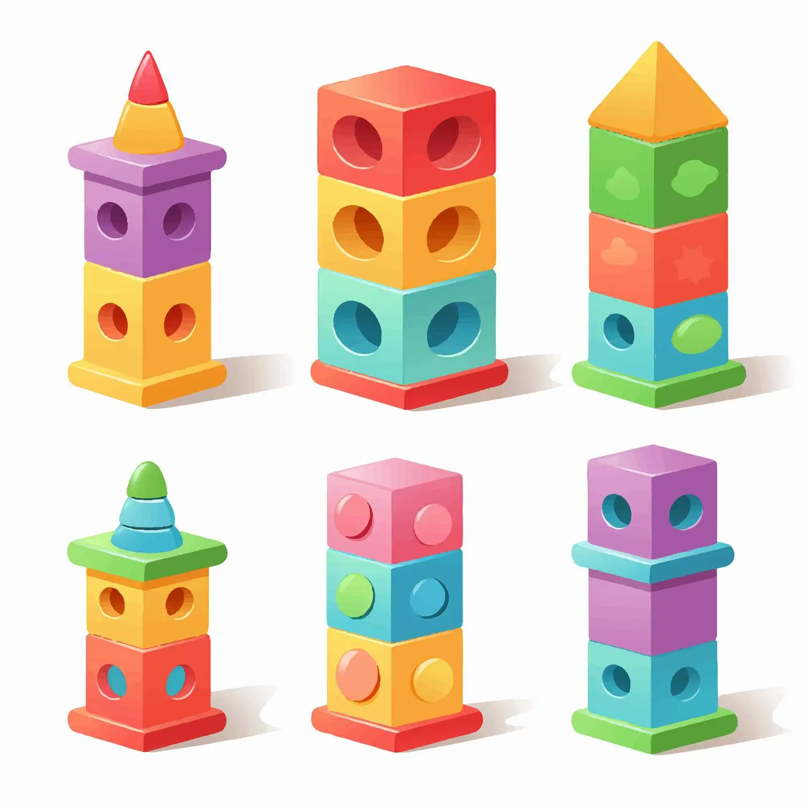 Colorful Toy Blocks for Kids' Playtime — free download from Dotvec