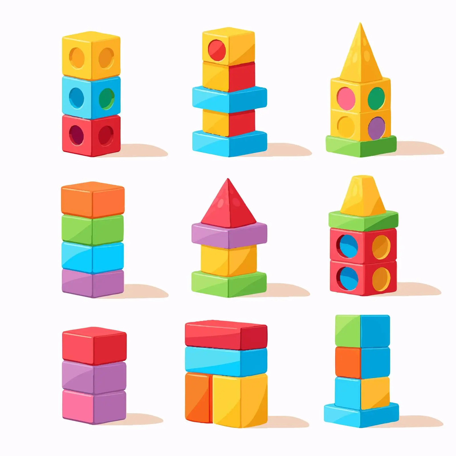 Multicolored Toy Blocks for Children Playtime – free childhood creativity image from Dotvec