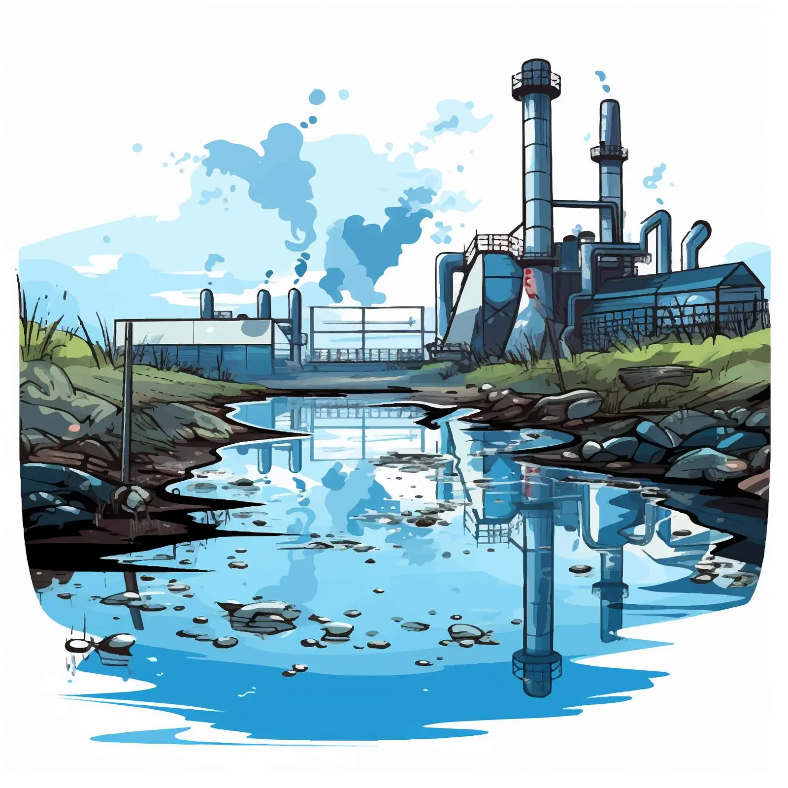 Toxic Water Flowing from Polluted Factory Drain – free chemicals image from Dotvec