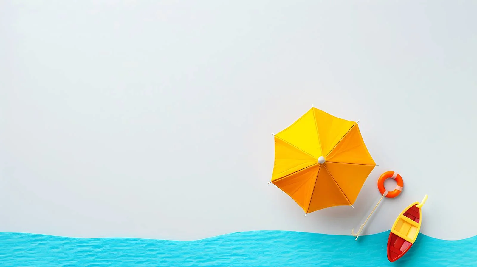 Beach Vacation Scene with Toy Boat — free download from Dotvec