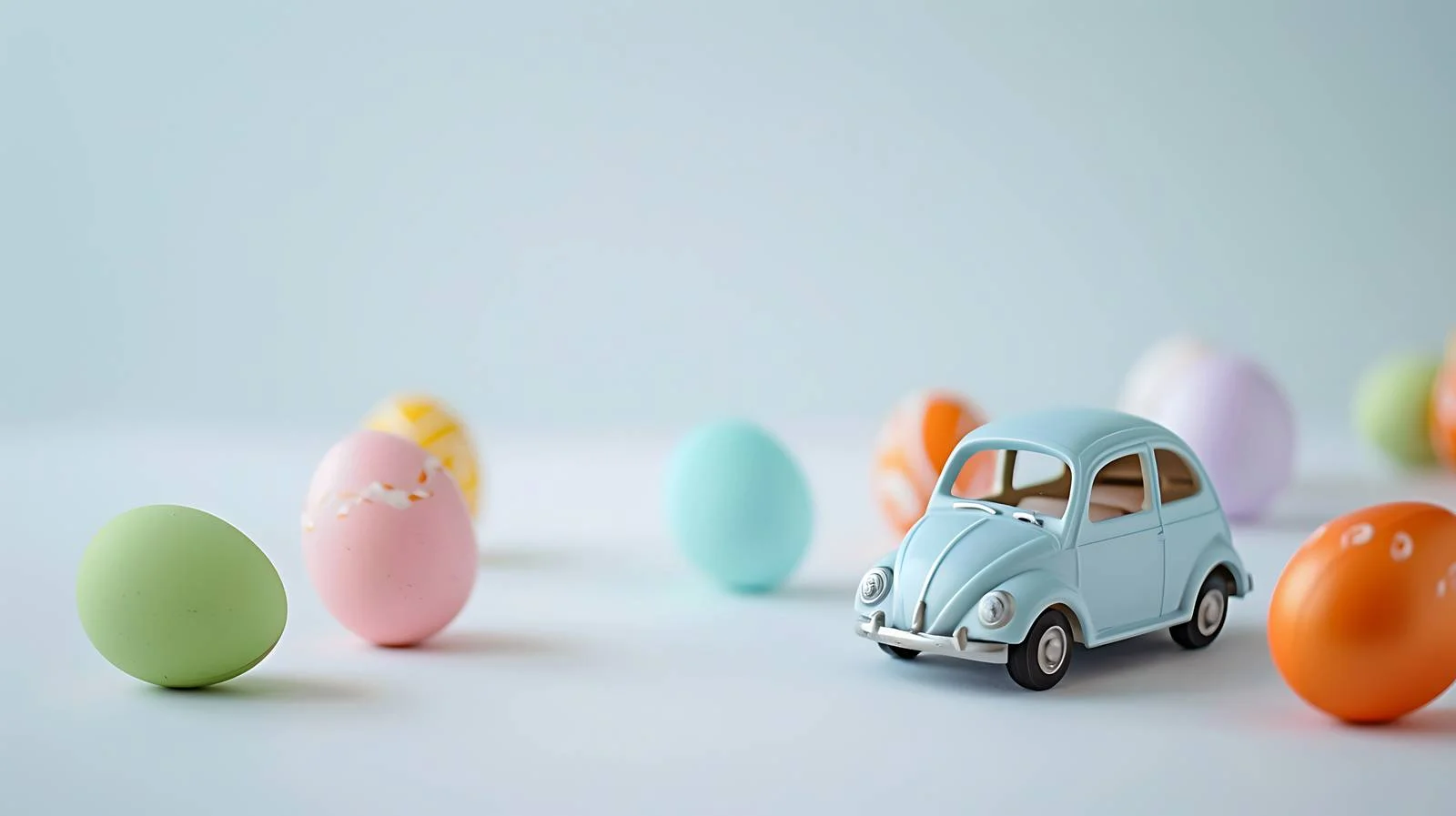Easter Toy Car on Bright Background — free download from Dotvec