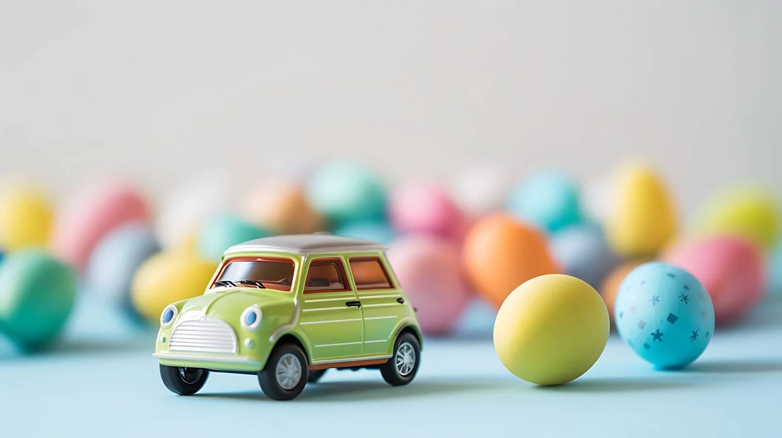 Colorful Easter Toy Car on Bright Background — free download from Dotvec