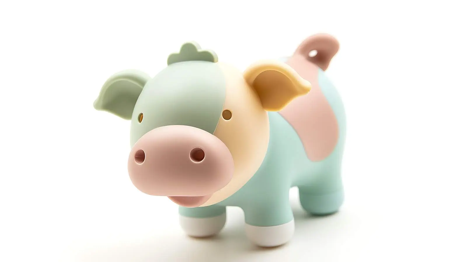 Neutral Pastel Baby Cow Teether Toy – free animal image from Dotvec