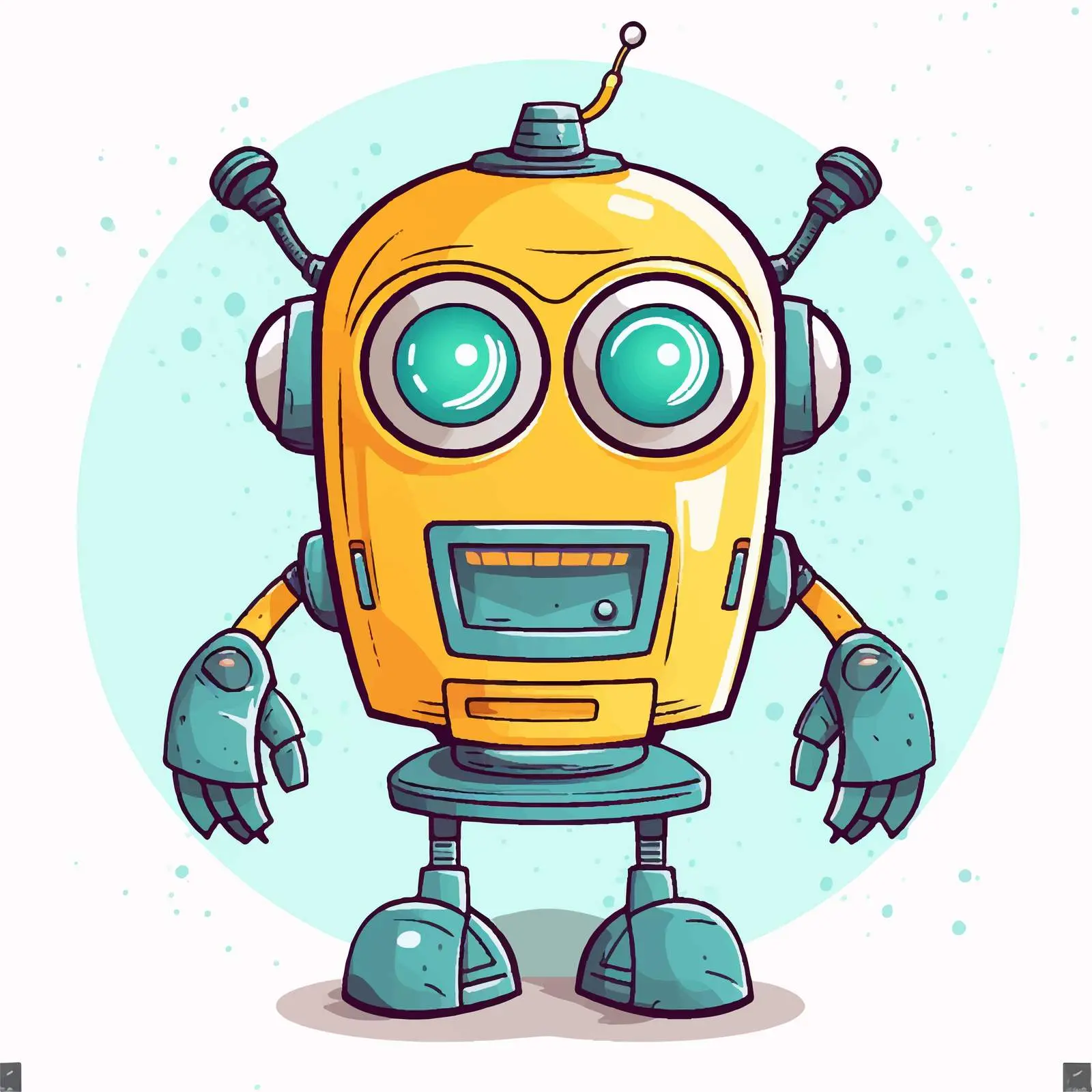 Line Art Toy Robot Vector Illustration — free download from Dotvec