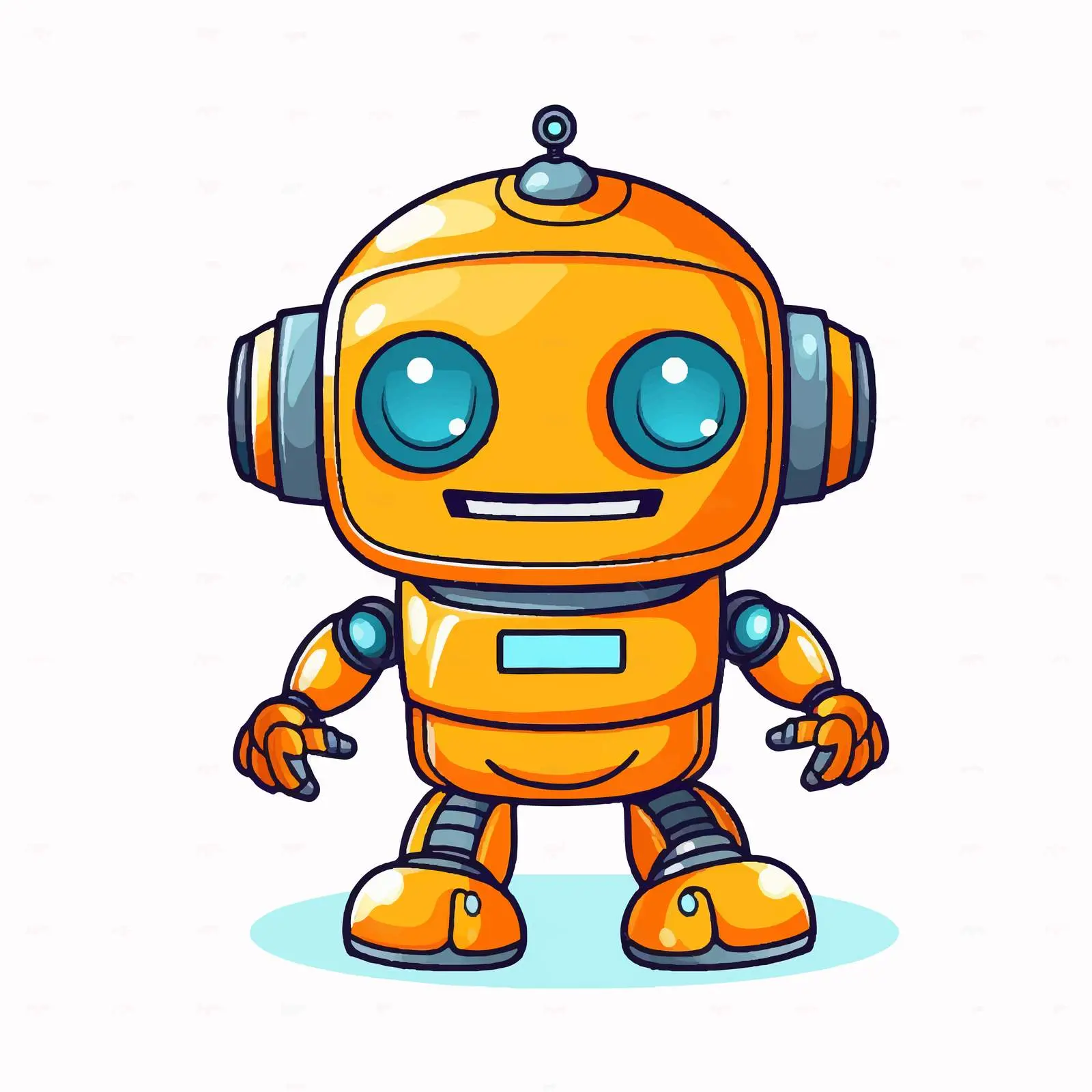 Toy Robot Line Vector Illustration – free automation image from Dotvec