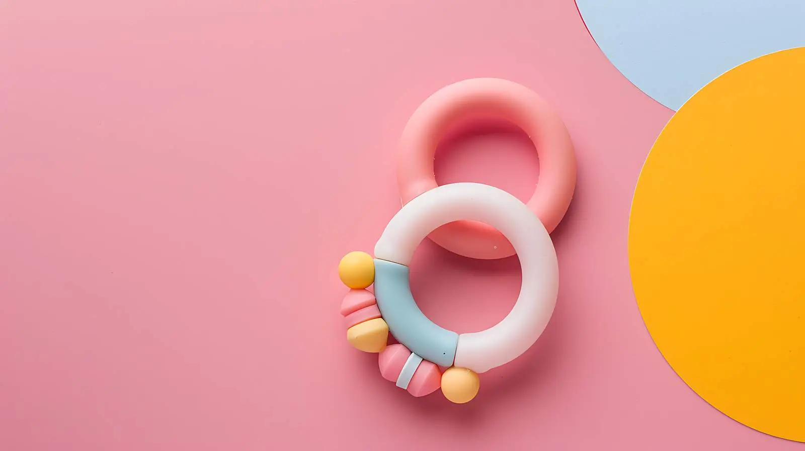 Baby Chew Teether Toy on Pink Background – free icon image from Dotvec