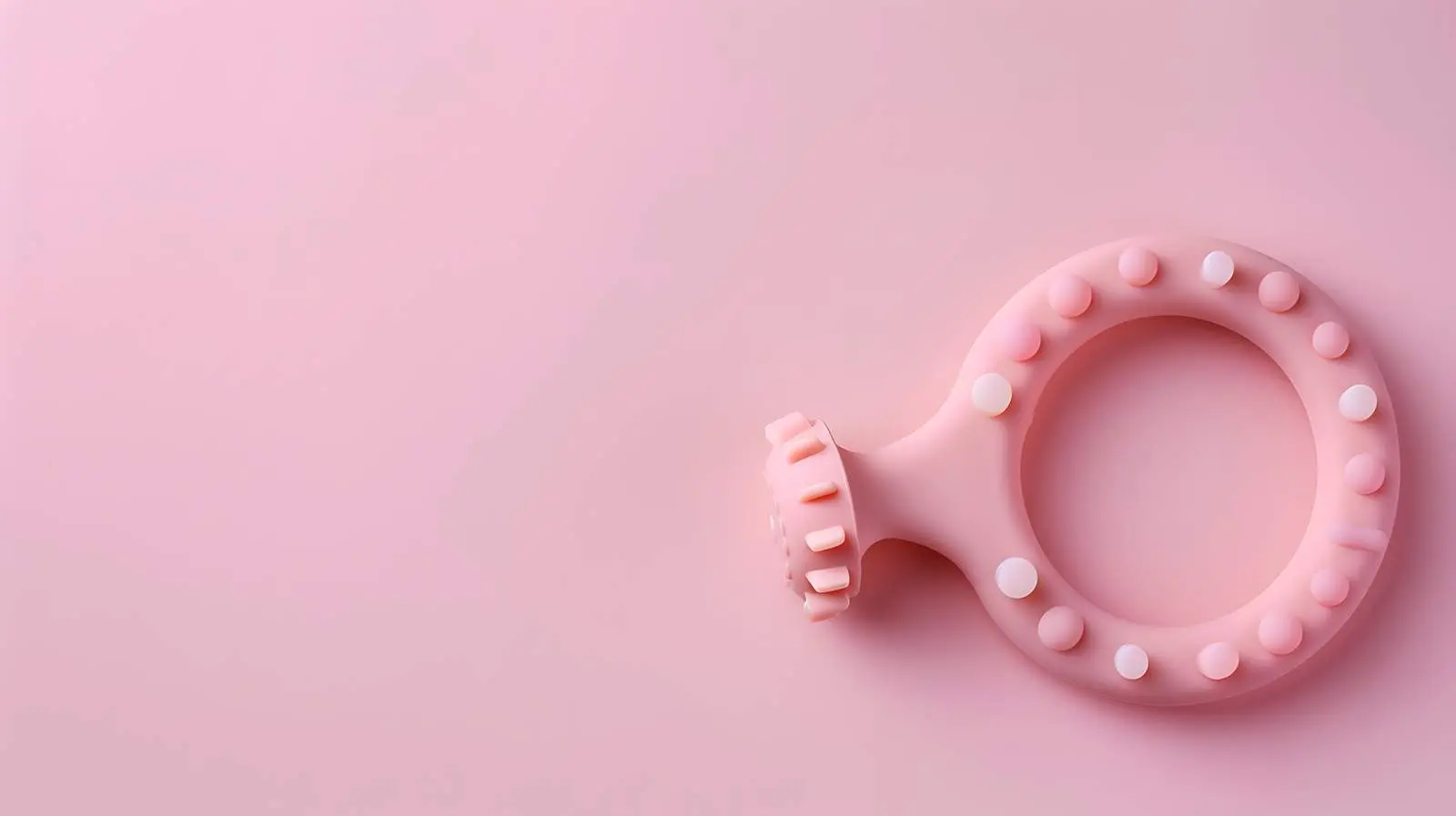 Baby Teething Toy on Pink Background – free icon image from Dotvec