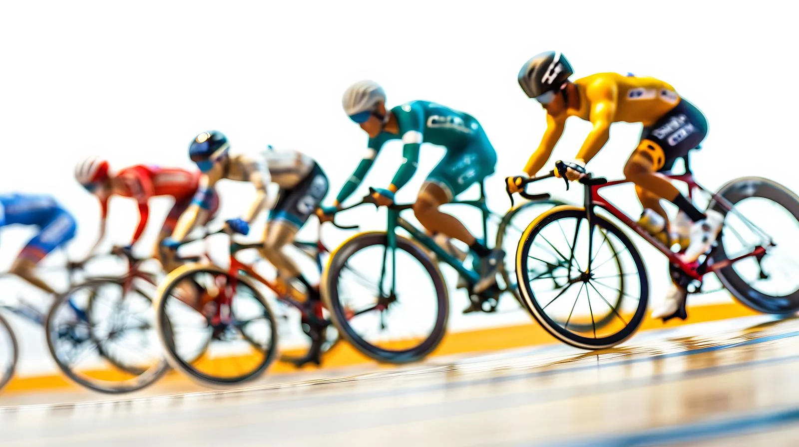 Competitive Cyclists on Velodrome, White Background – free competitor image from Dotvec