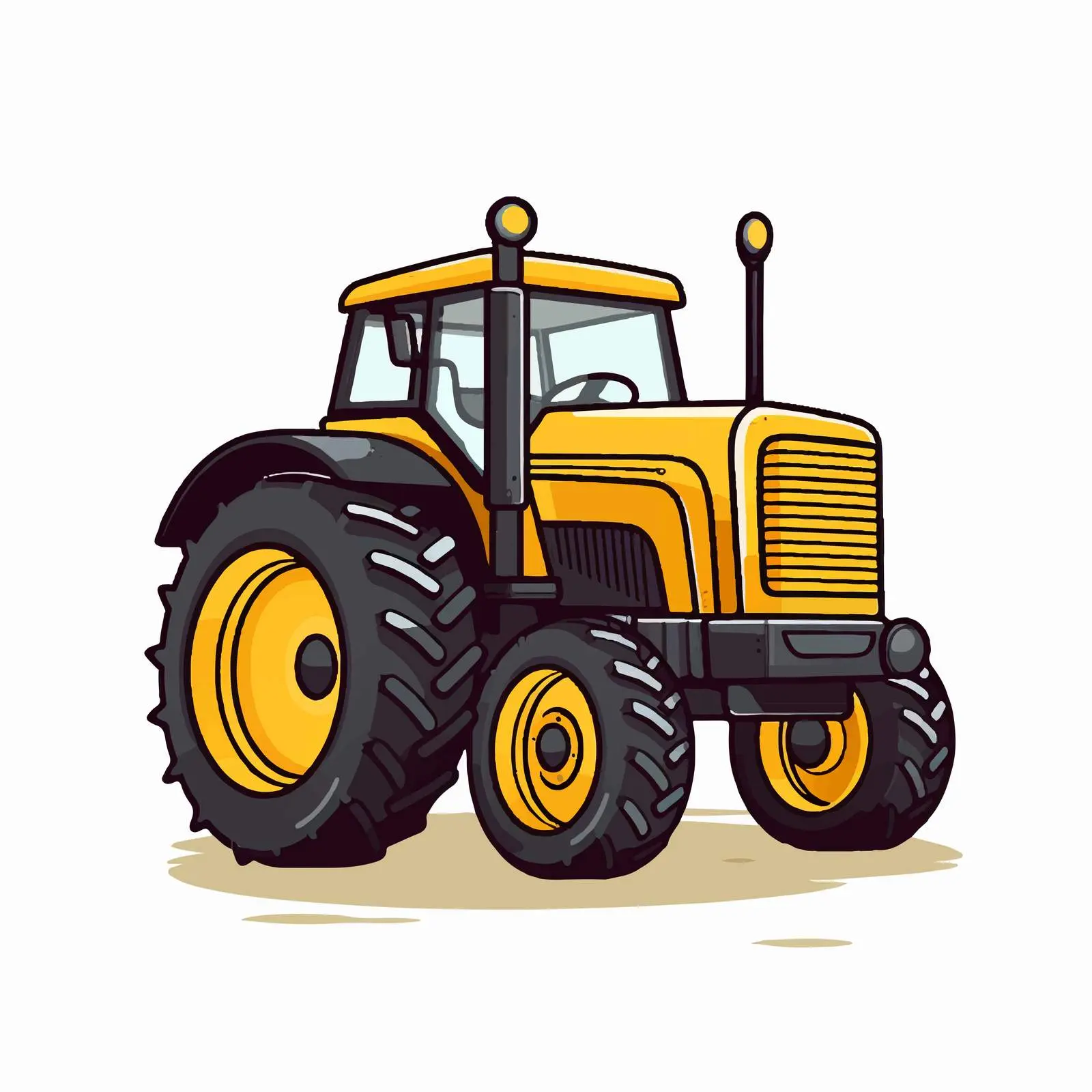 Cartoon Tractor Vector Line Illustration – free tractor image from Dotvec