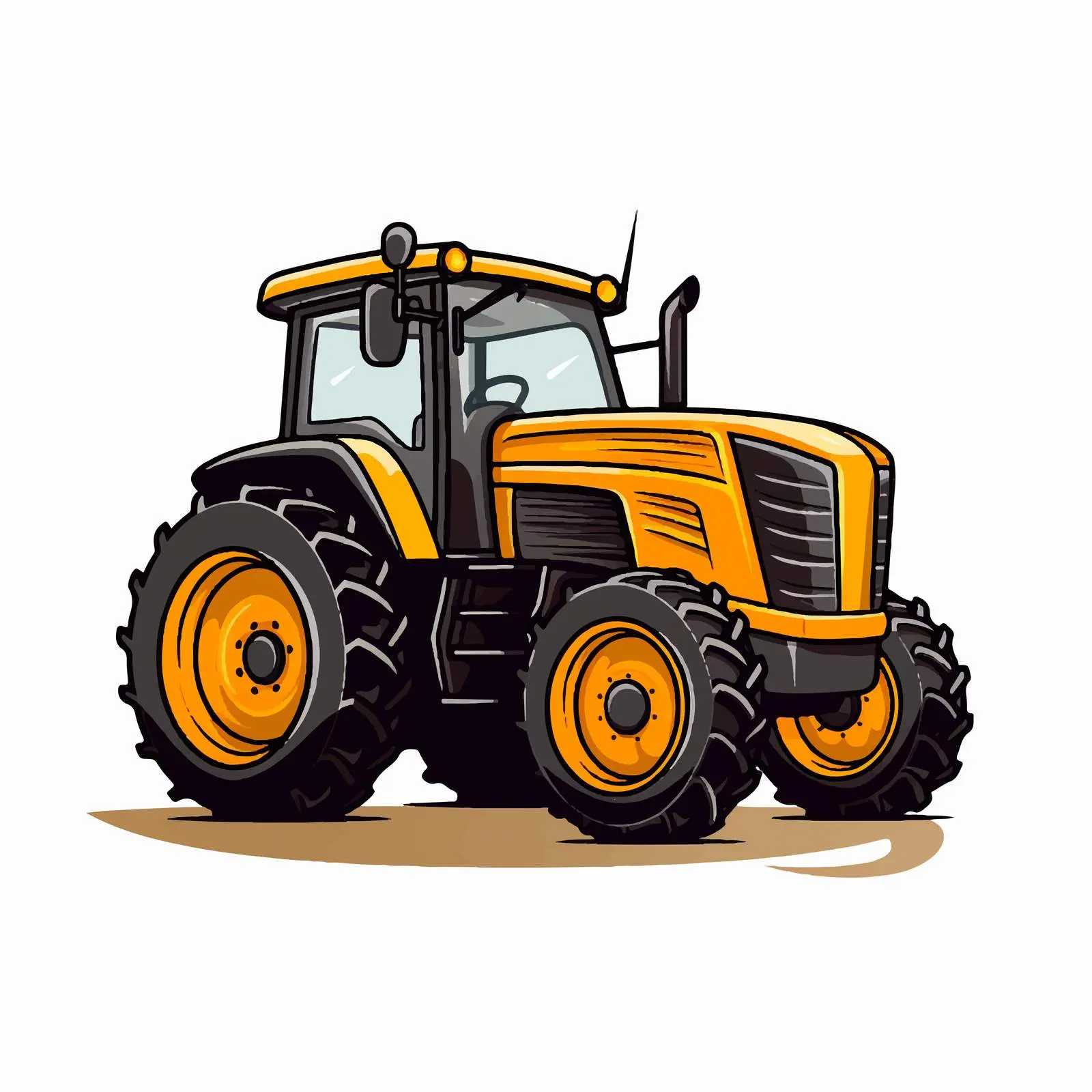 Cartoon Tractor Line Vector Illustration — free download from Dotvec