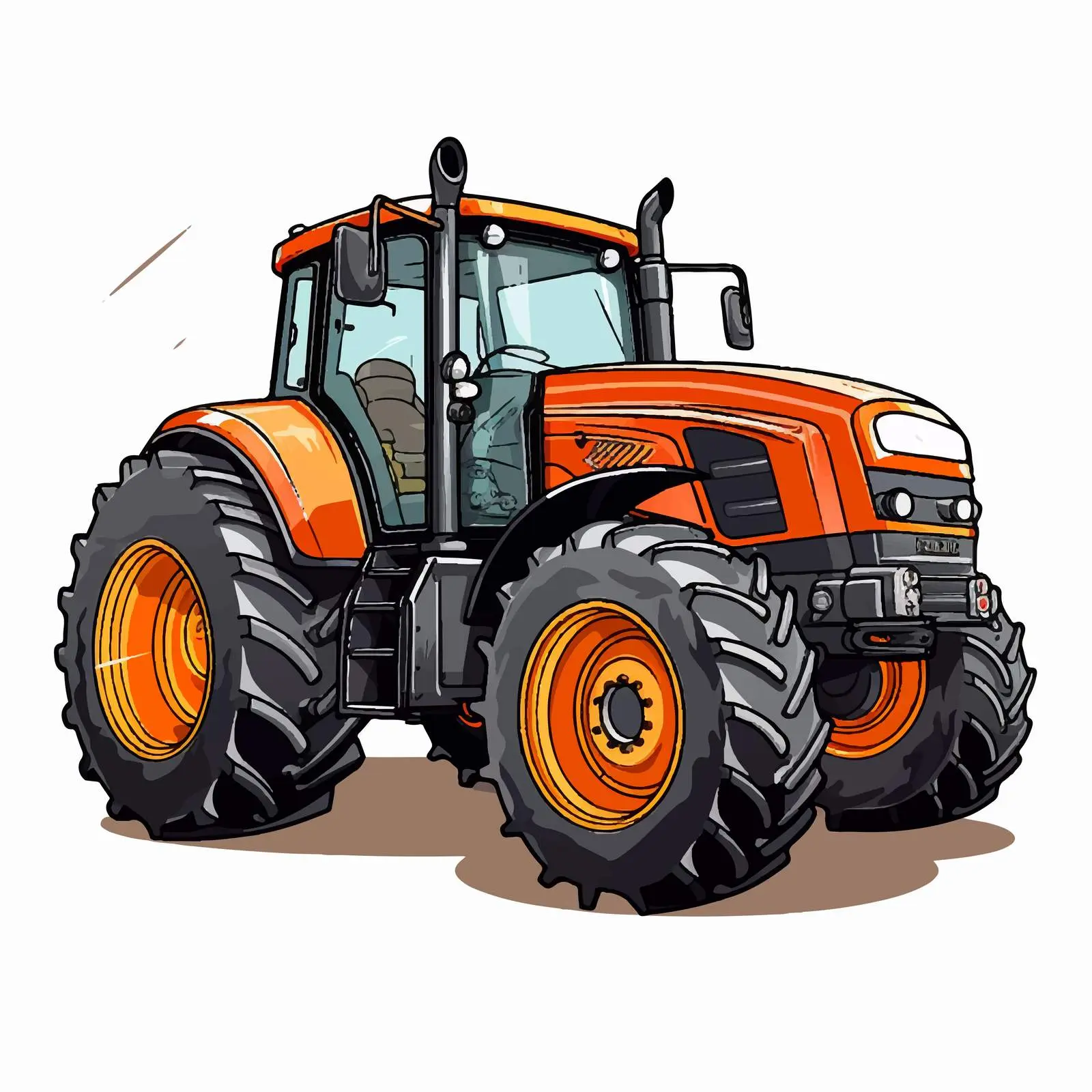 Cartoon Tractor Vector Illustration for Design Projects – free cartooning image from Dotvec