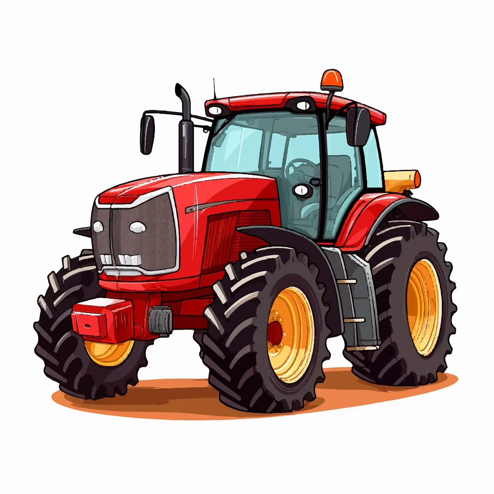 Cartoon Tractor Vector Illustration — free download from Dotvec
