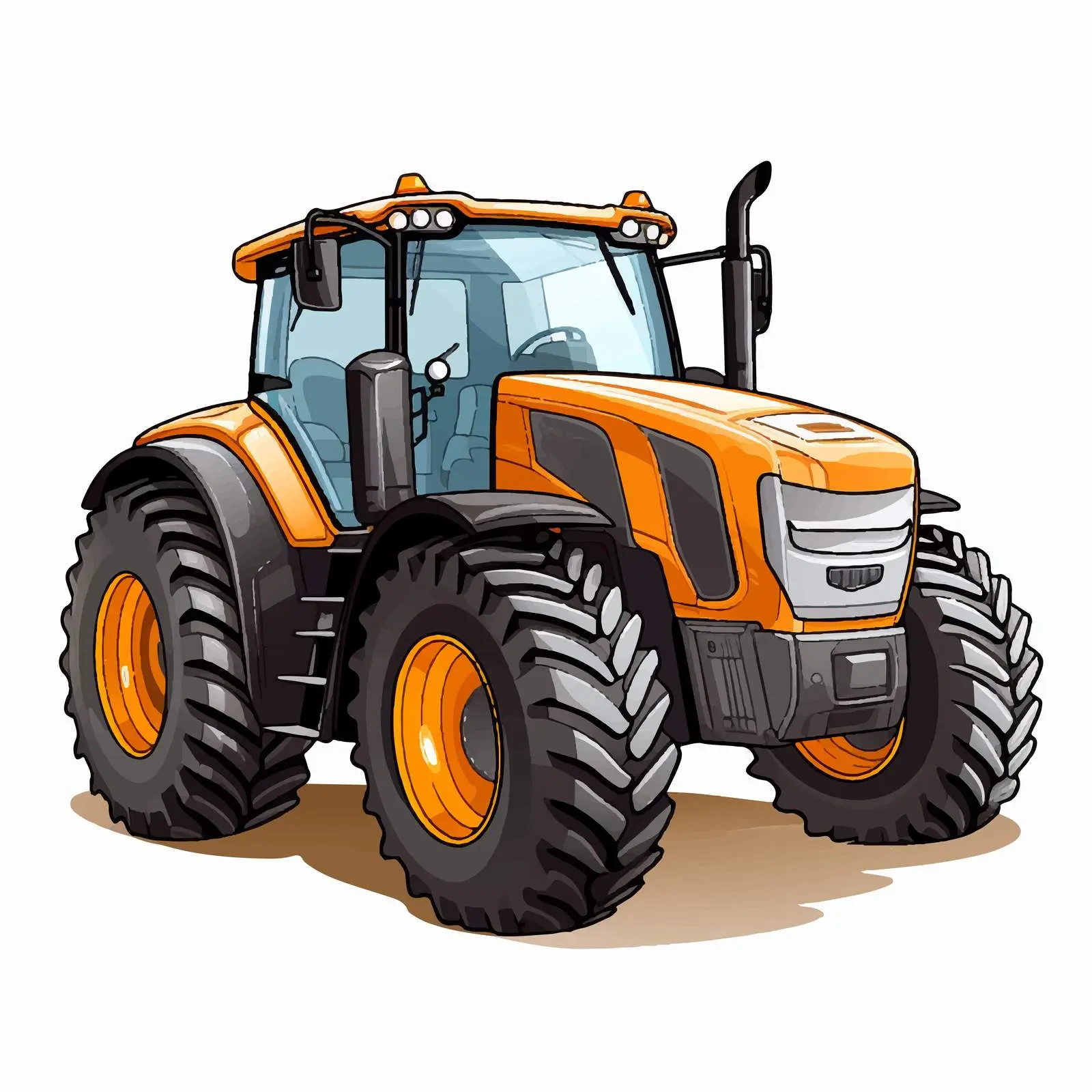 Cartoon Tractor Vector Illustration for Design — free download from Dotvec