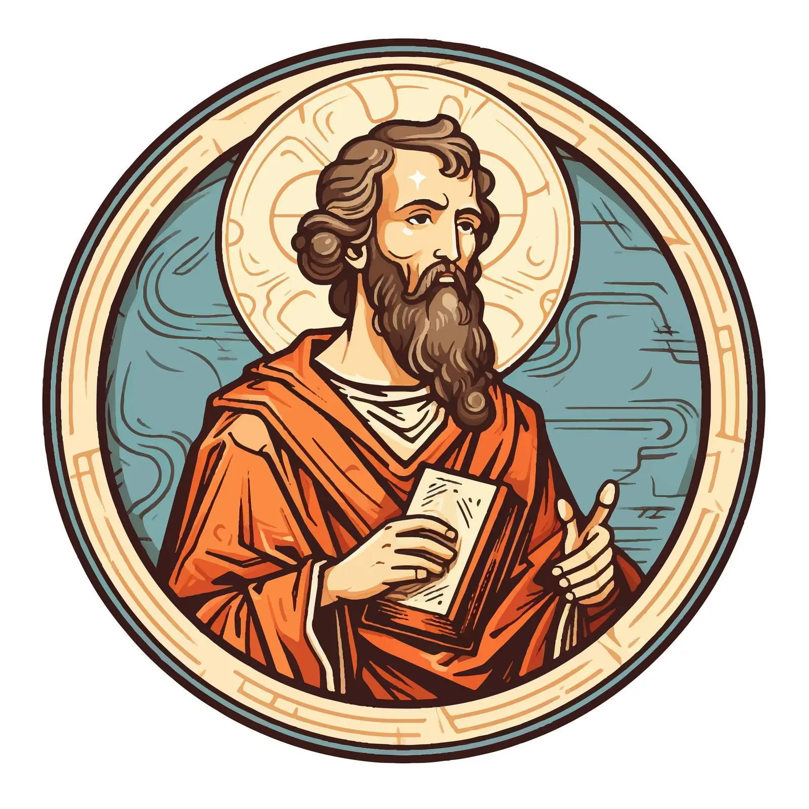 Antique Christian Icon of Apostle Luke — free download from Dotvec