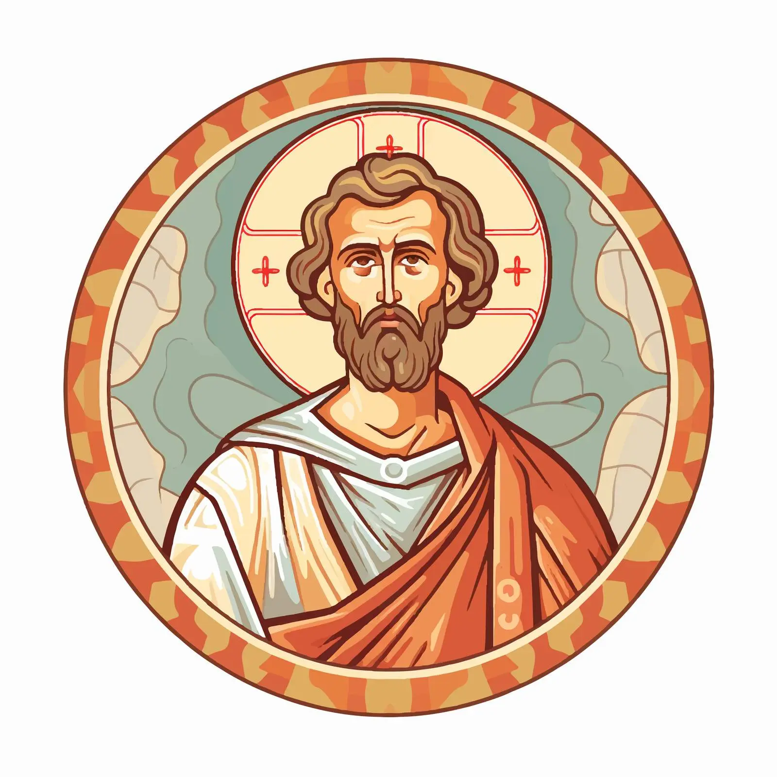 Antique Apostle Luke Christian Icon Illustration – free artistic icon image from Dotvec