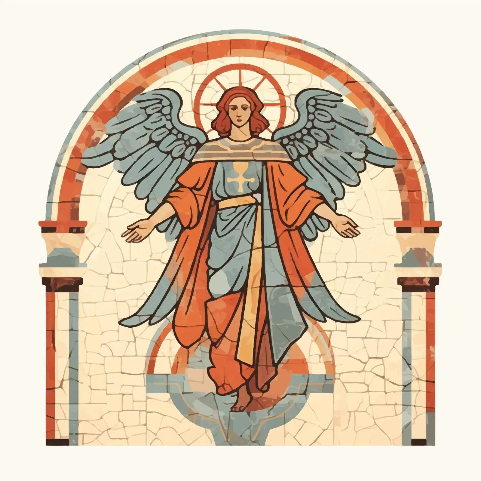 Antique Icon of Archangel Uriel — free download from Dotvec