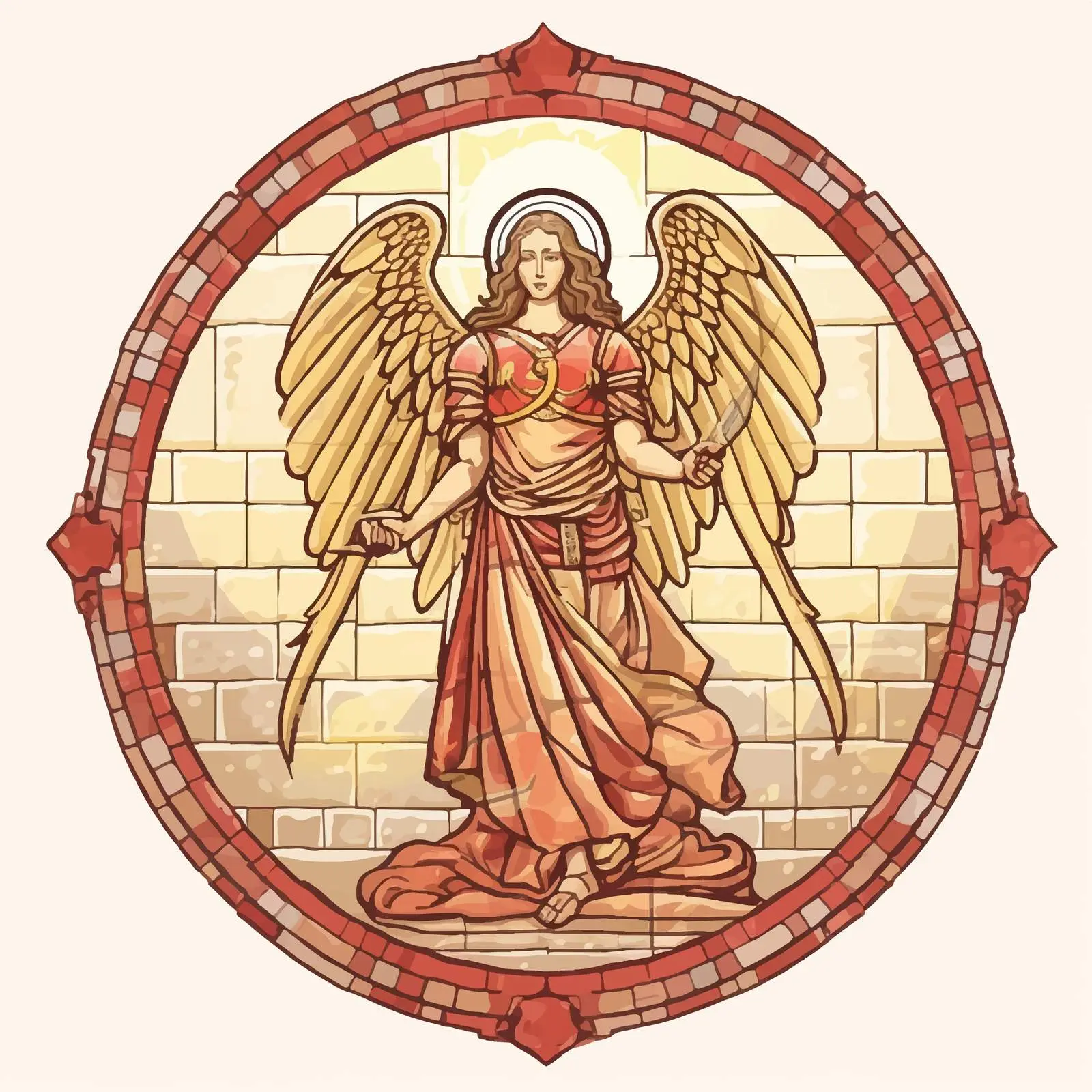 Antique Christian Icon of Archangel Uriel — free download from Dotvec