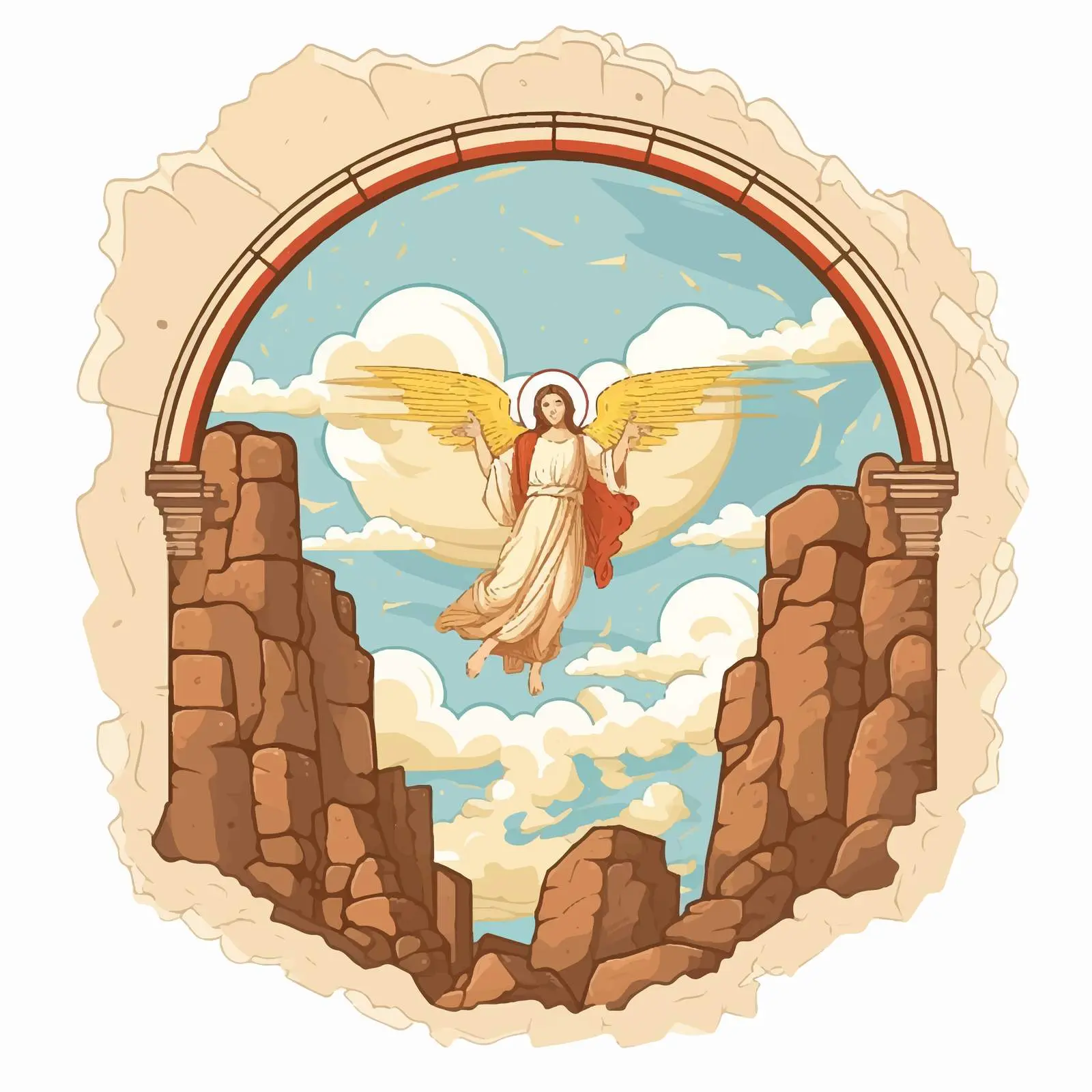 Traditional Christian Icon of Heaven Liturgy – free video image from Dotvec