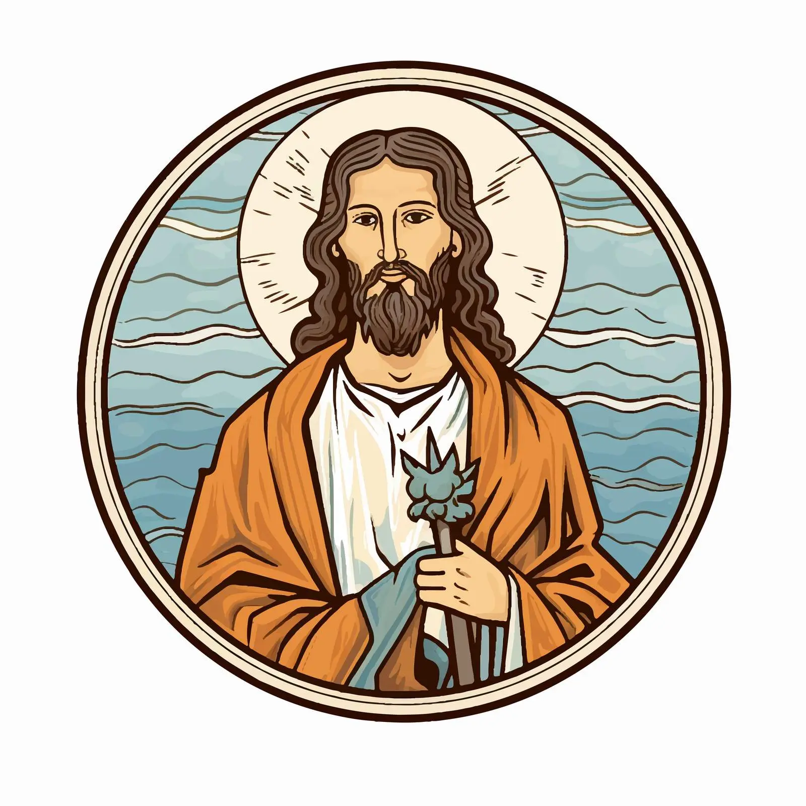 Antique Icon of John the Baptist — free download from Dotvec