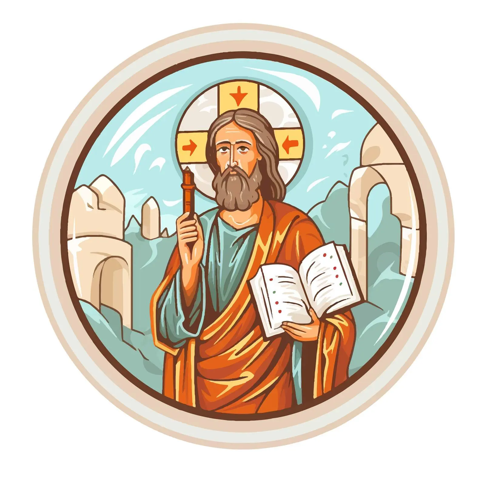 Antique Christian Icon of John the Baptist — free download from Dotvec