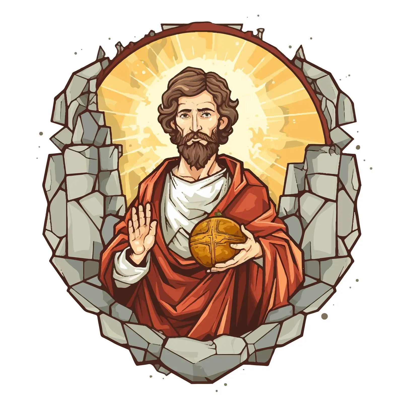 Antique Christian Icon of John the Apostle — free download from Dotvec