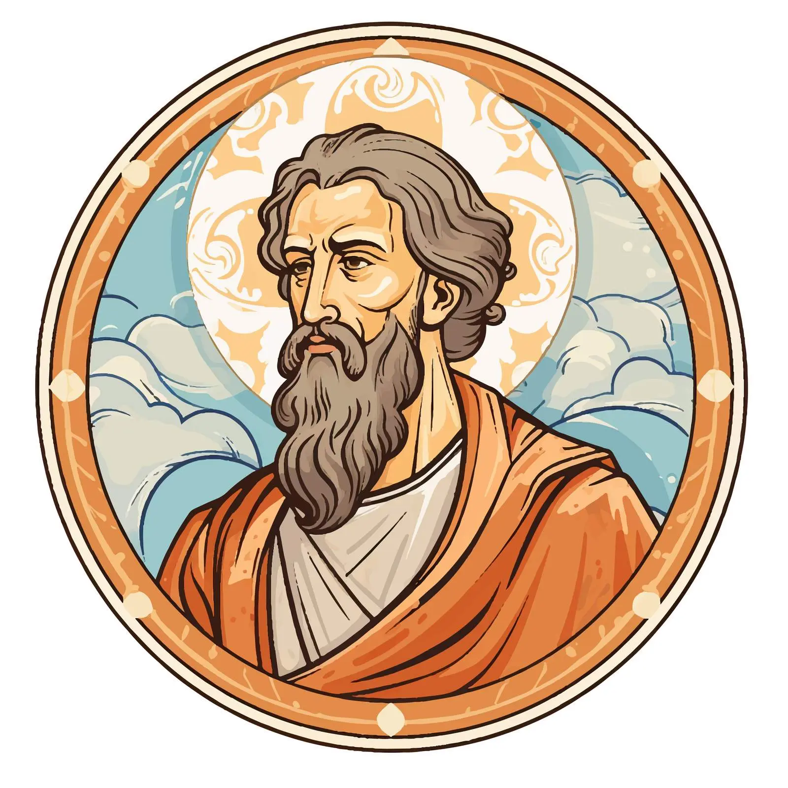 Antique Christian Icon of John the Apostle — free download from Dotvec