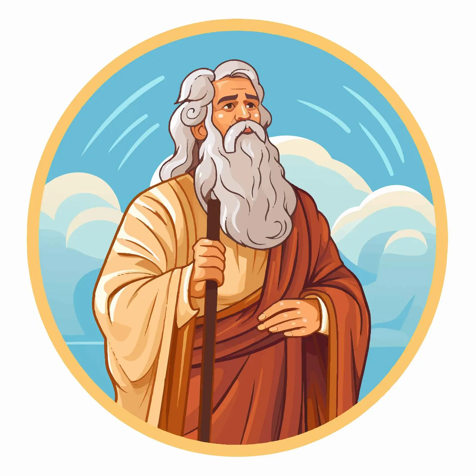 Antique Christian Icon of Prophet Moses — free download from Dotvec