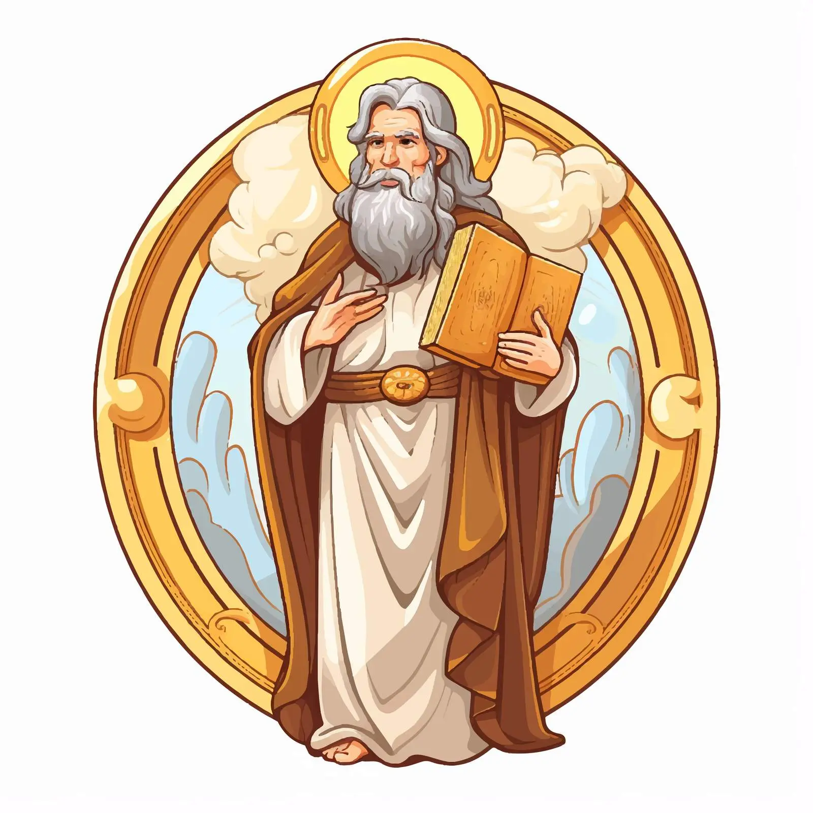 Antique Christian Icon of Prophet Moses — free download from Dotvec