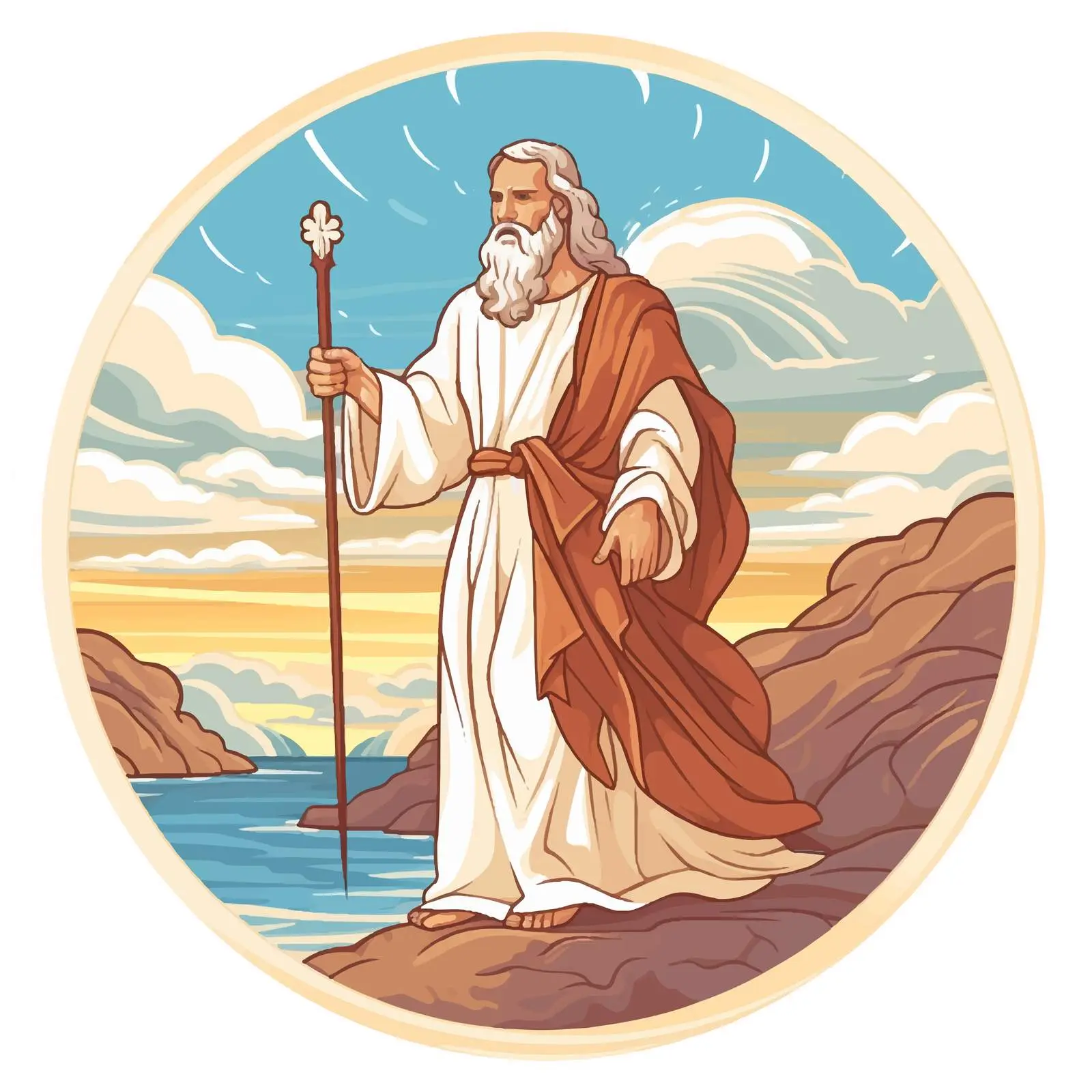 Antique Christian Icon of Prophet Moses — free download from Dotvec