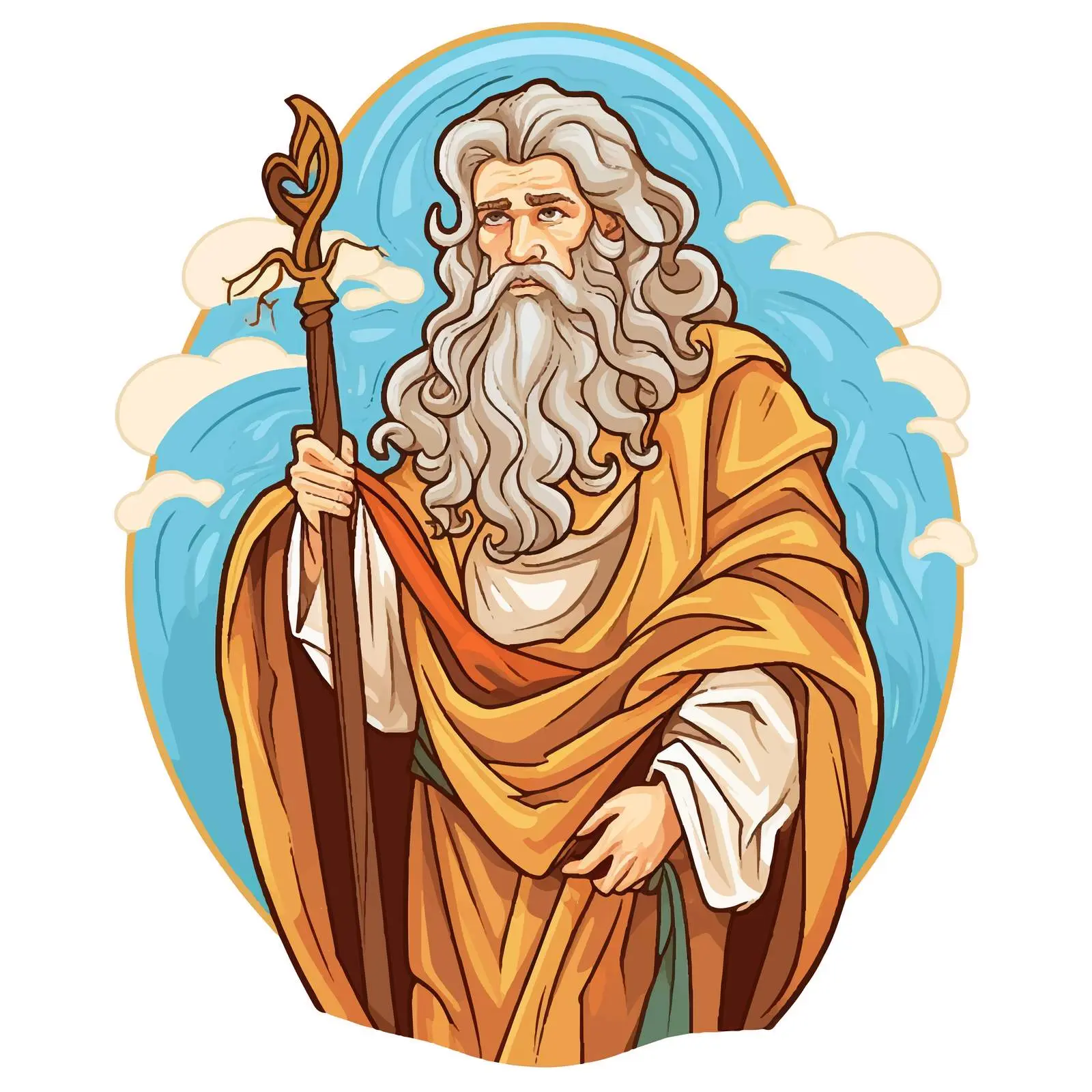Antique Christian Icon of Prophet Moses — free download from Dotvec
