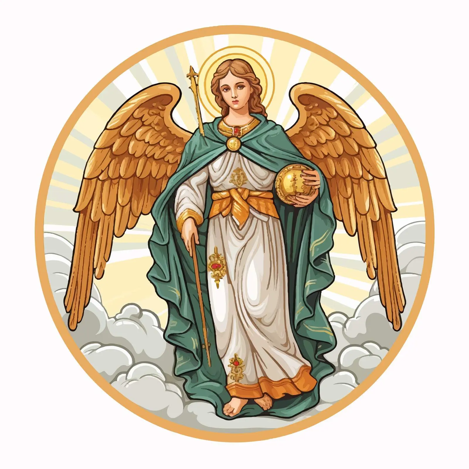 Antique Icon of Archangel Raphael – free divine messengers image from Dotvec